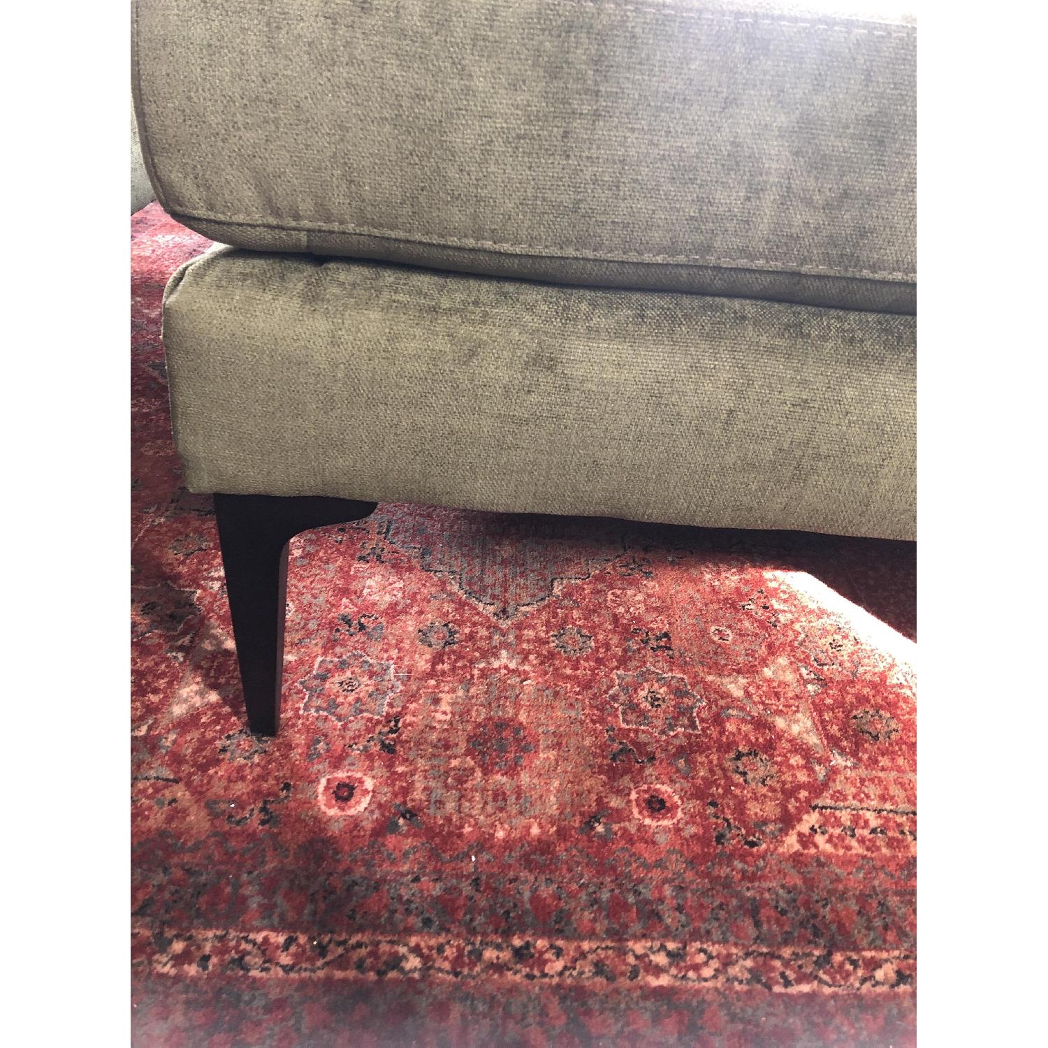 West Elm Andes Ottoman in Olive Distressed Velvet - image-5