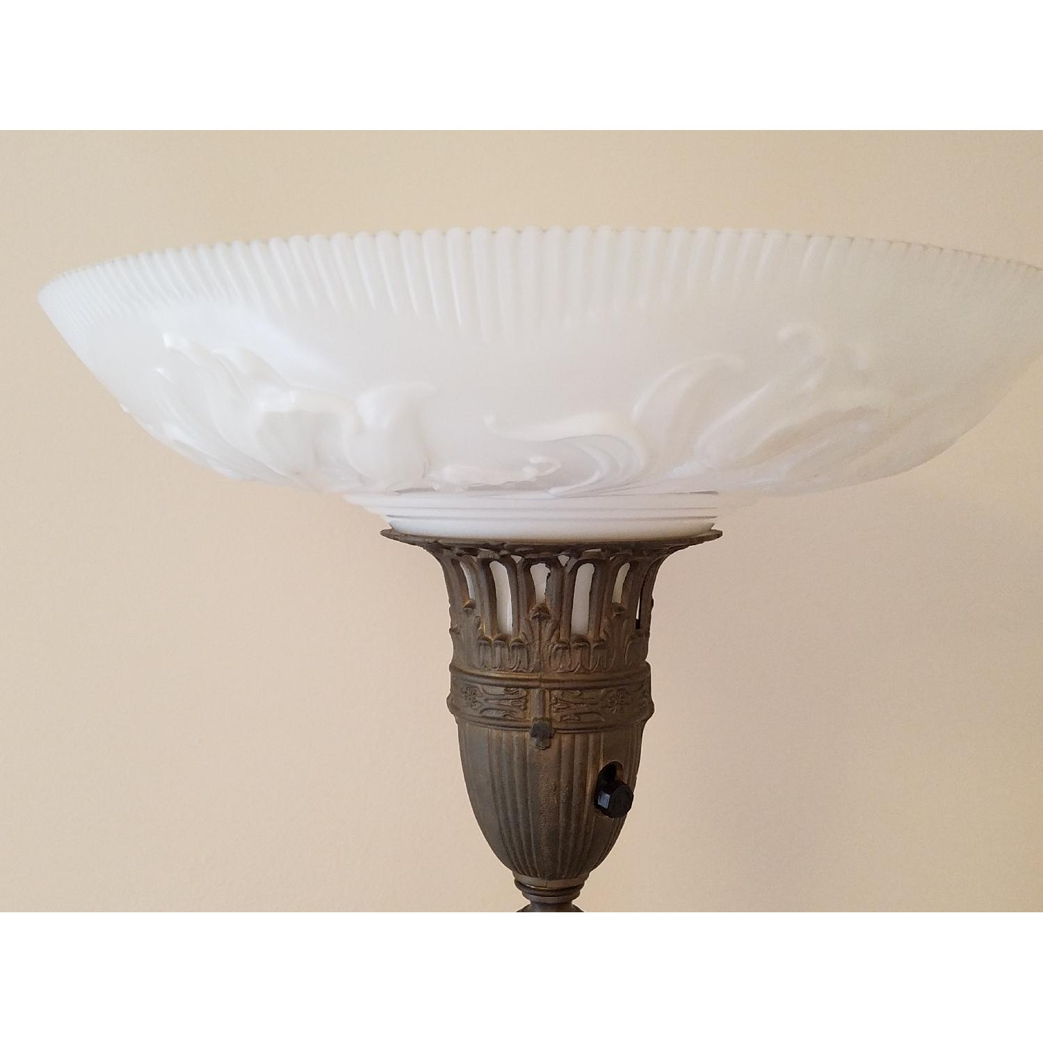 Antique Brass Torchier Floor Lamp - image-3