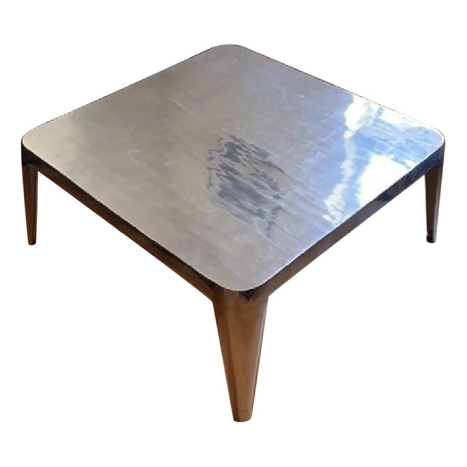 CB2 Square Metal Coffee Table AptDeco