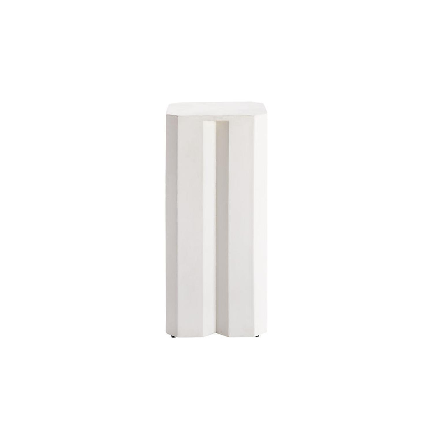 CB2 Tall Hex Cement Side Table - image-0