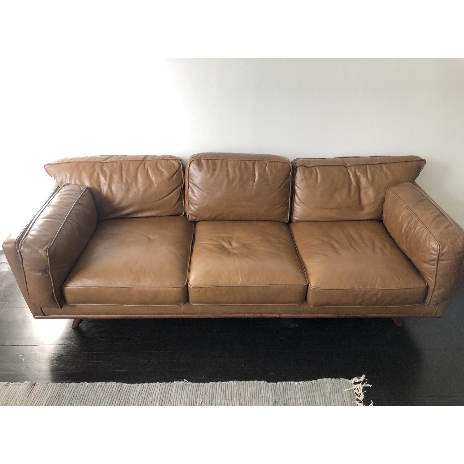 Article Timber Oxford Tan Leather Sofa - image-1