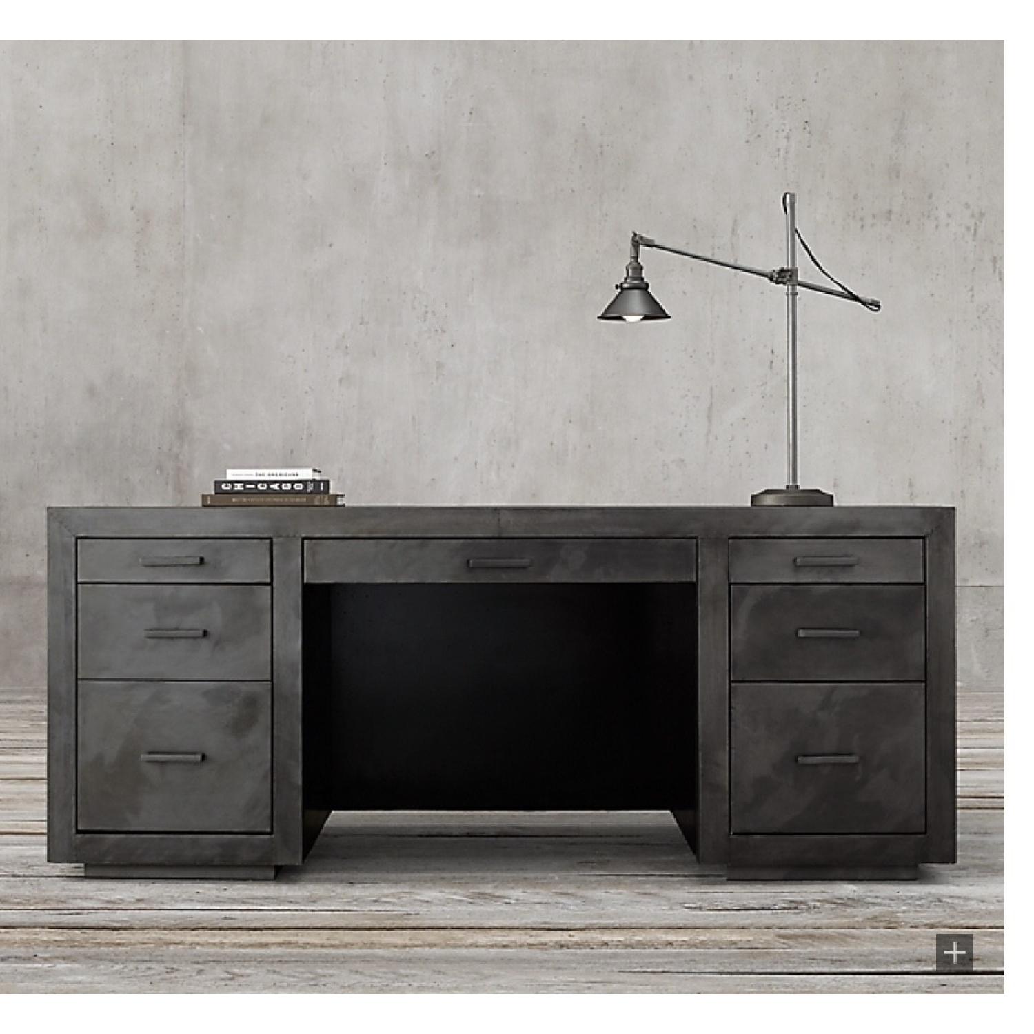 Restoration Hardware La Salle Metal-Wrapped Desk - image-4