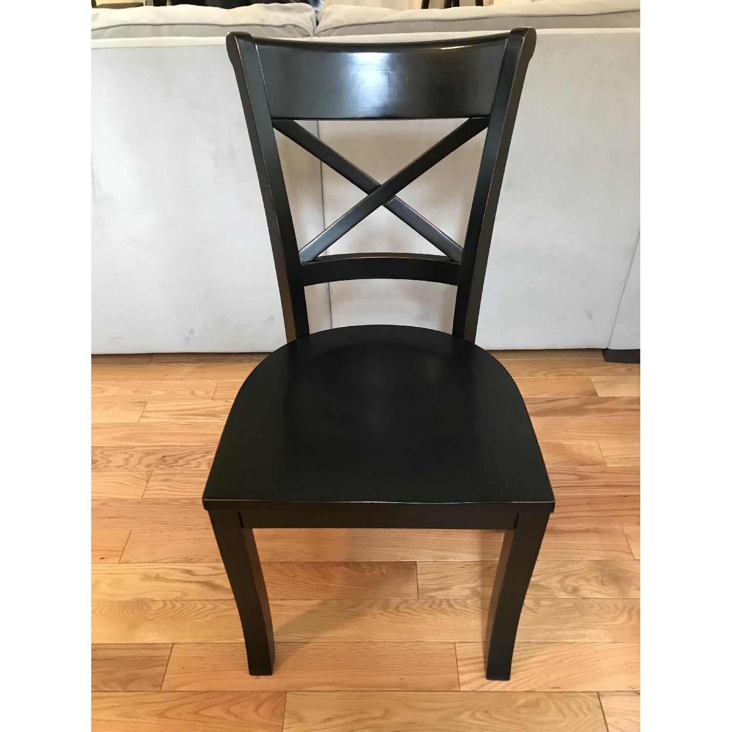 Crate & Barrel Vintner Black Dining Chairs - image-3
