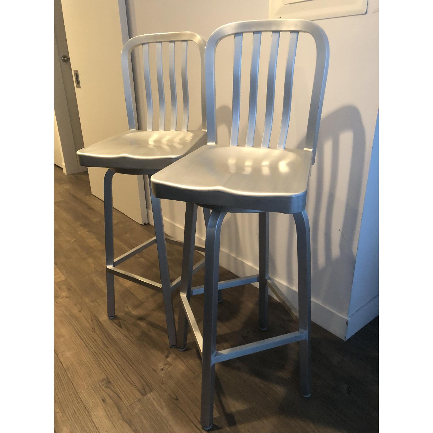 CB2 Grey Metal Stools - image-2