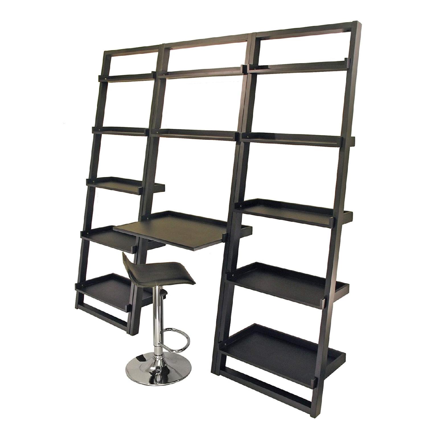 Winsome Wood Bailey Leaning Wood Desk w/ Shelves - image-3