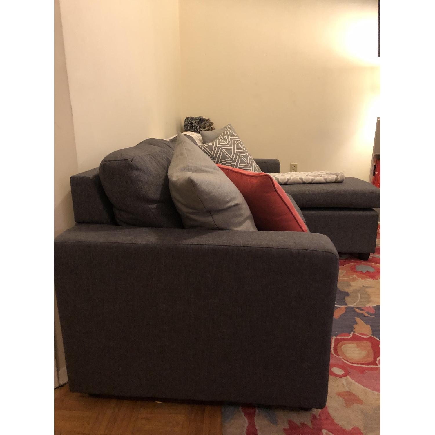3 Piece Reversible Chaise Sectional Sofa in Grey Fabric - image-2