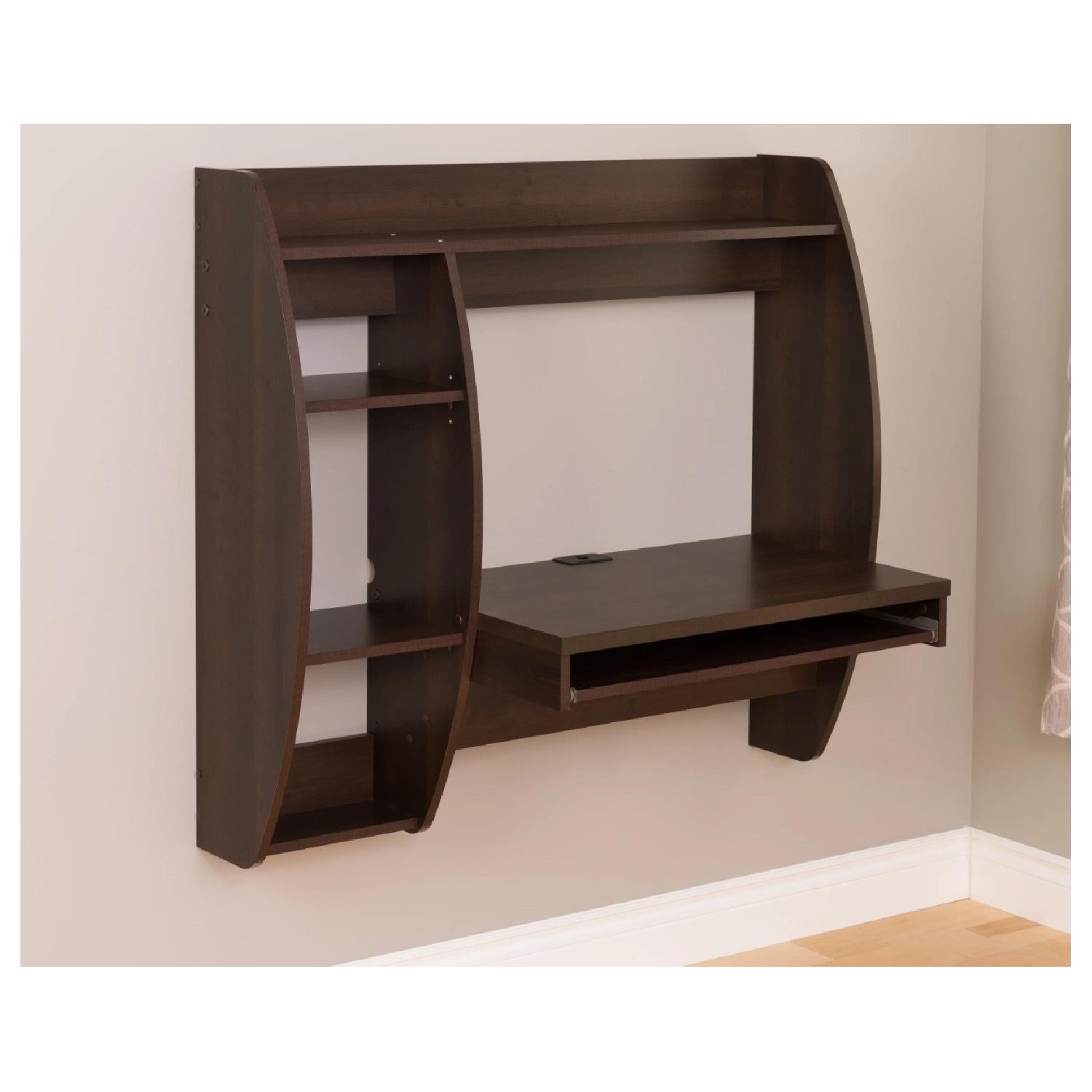 Prepac Everett Floating Desk w/ Storage & Keyboard Tray - image-2