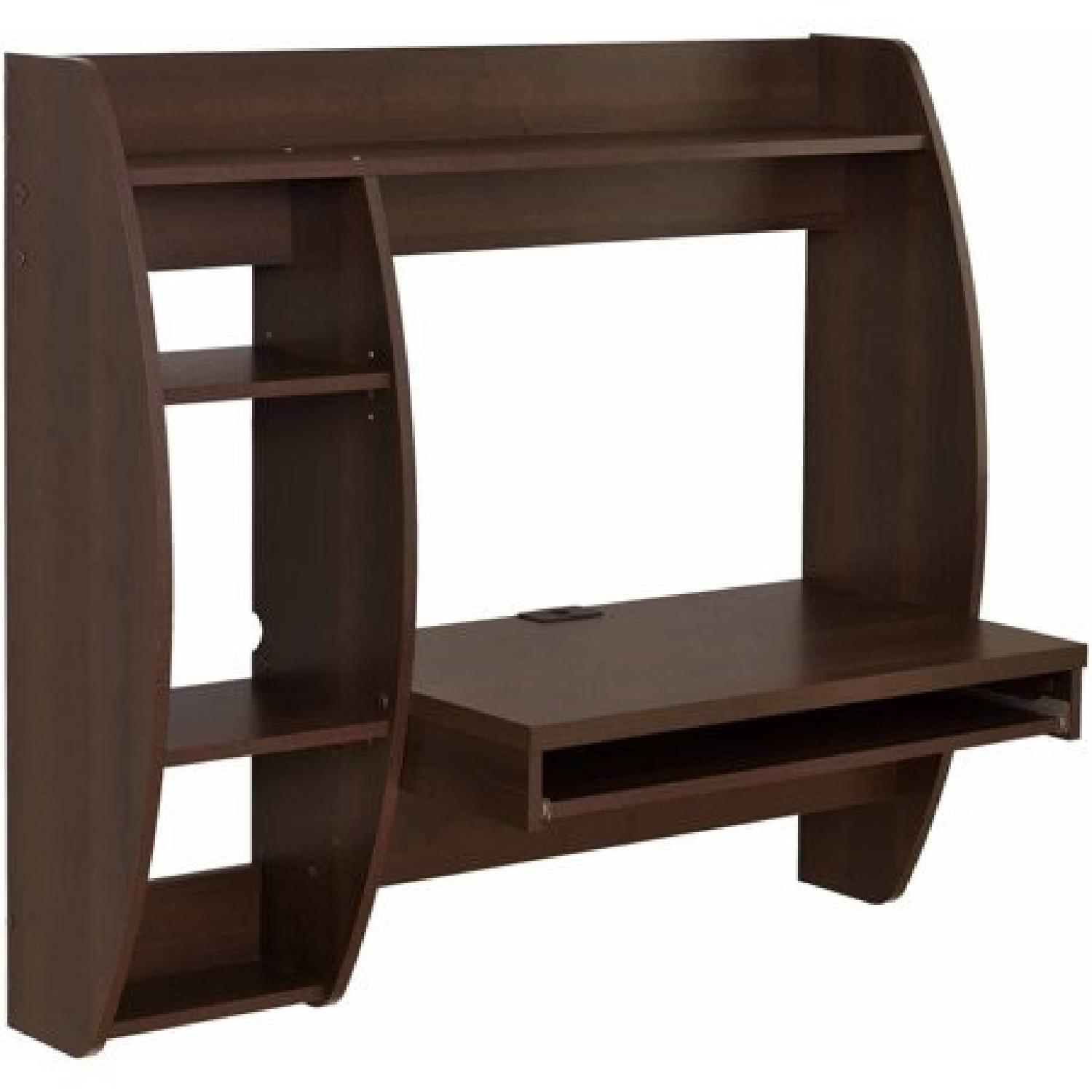 Prepac Everett Floating Desk w/ Storage & Keyboard Tray - image-0