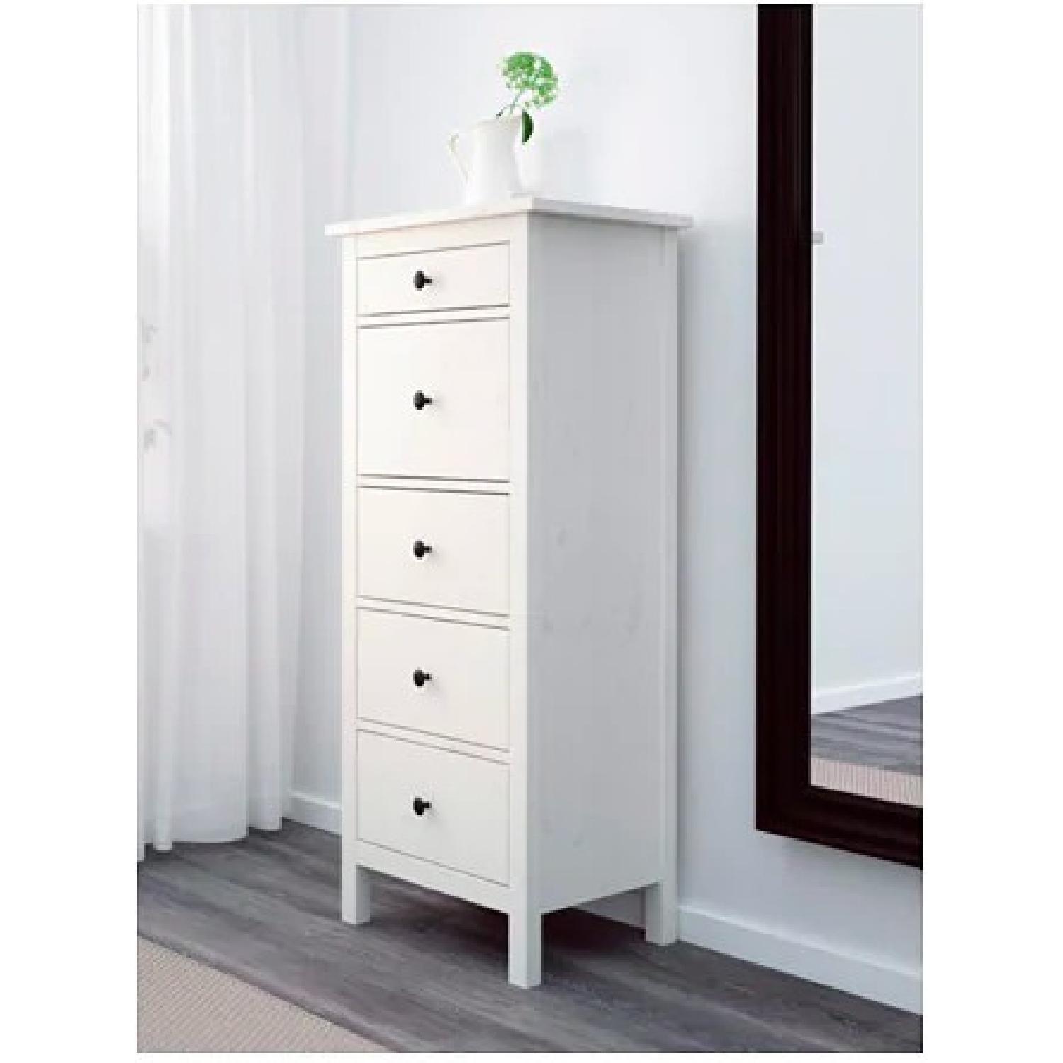 Ikea Hemnes 5-Drawer Chest in White Stain - AptDeco