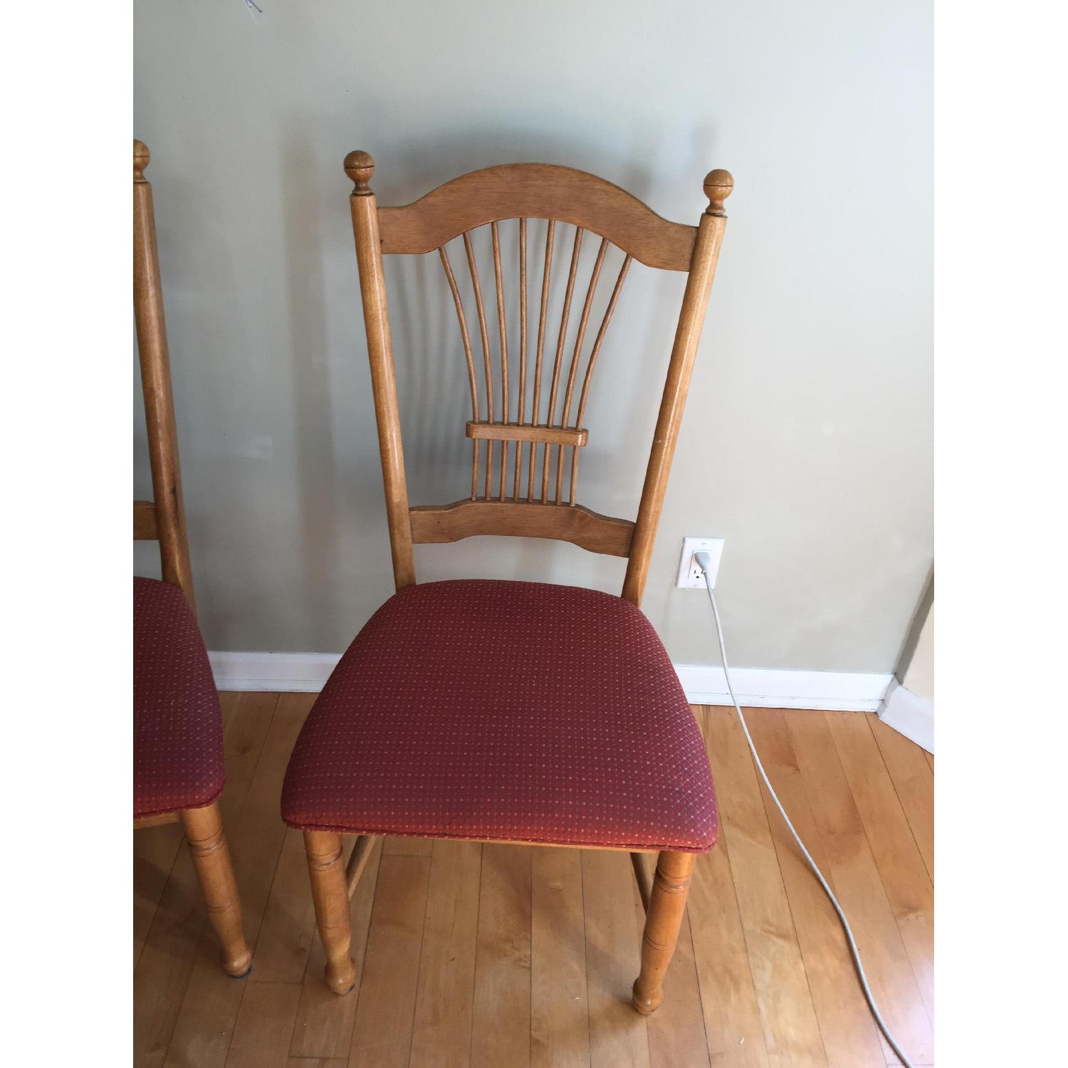 Wood/Stone Kitchen Table w/ 4 Chairs - image-4