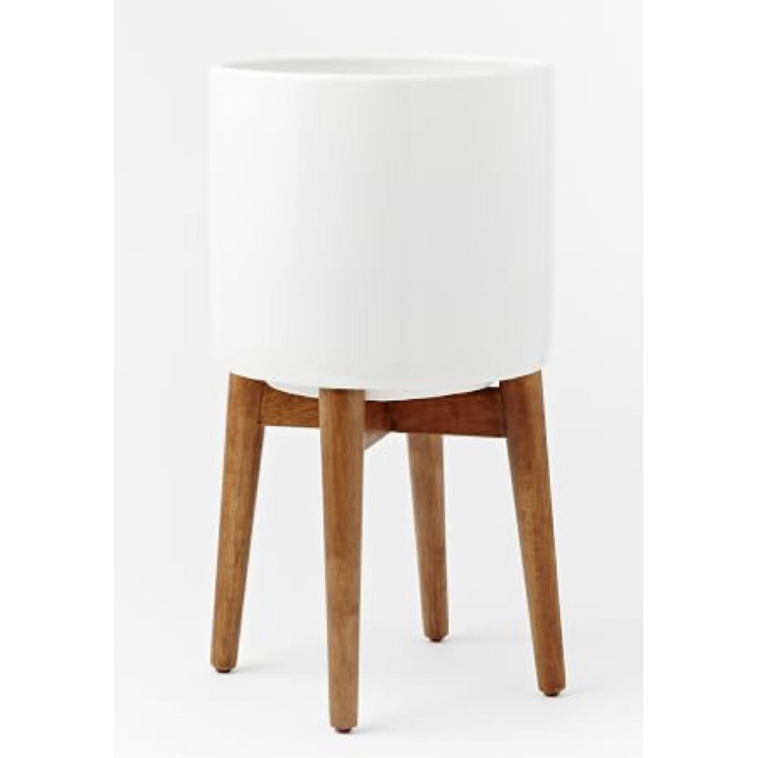 West Elm Mid-Century Turned Leg Standing Planters - image-0