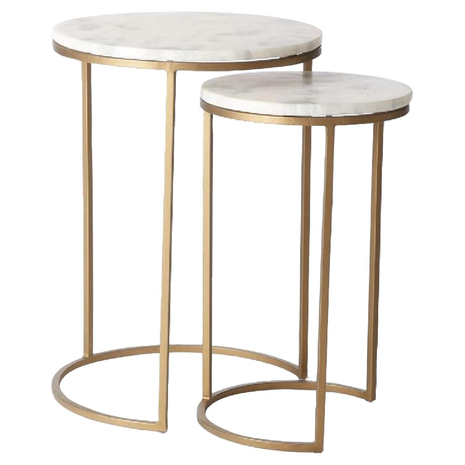 West Elm Marble Round Nesting Tables AptDeco