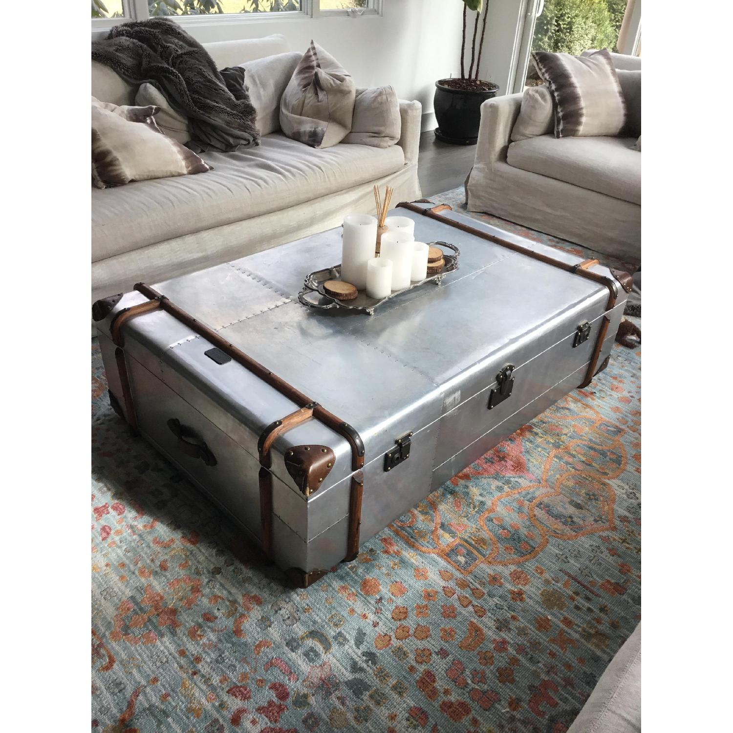 Restoration Hardware Richards Metal Trunk Table AptDeco