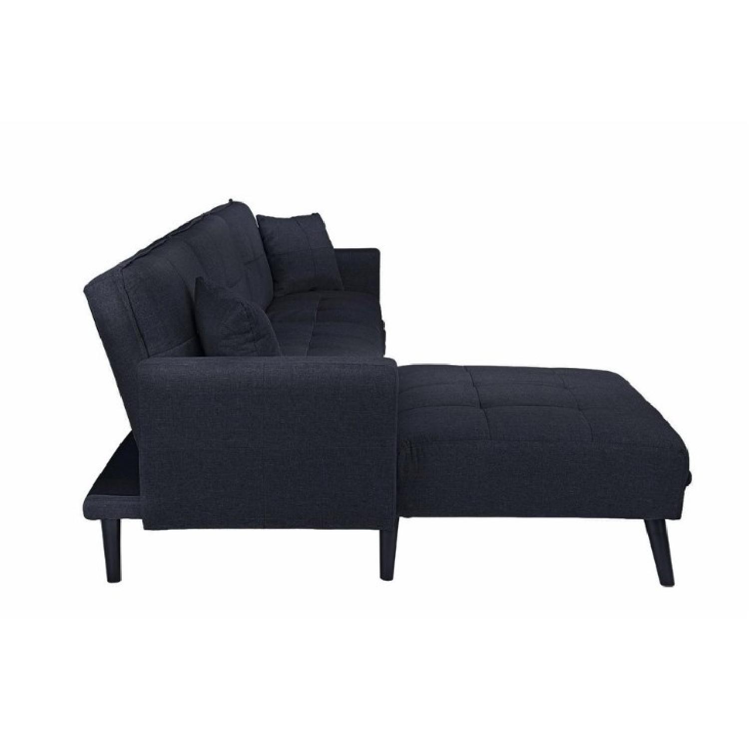 Romulo Mid Century Modern Linen Sleeper Sectional Sofa - image-3