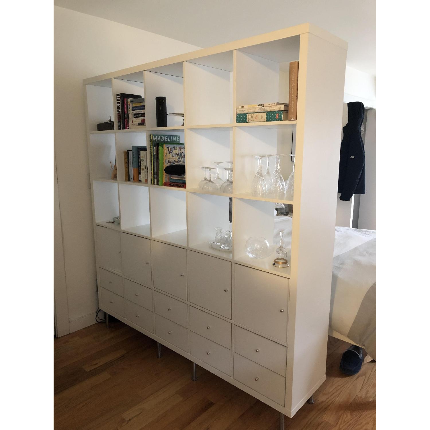 Ikea Kallax Shelving Unit in High Gloss White - AptDeco