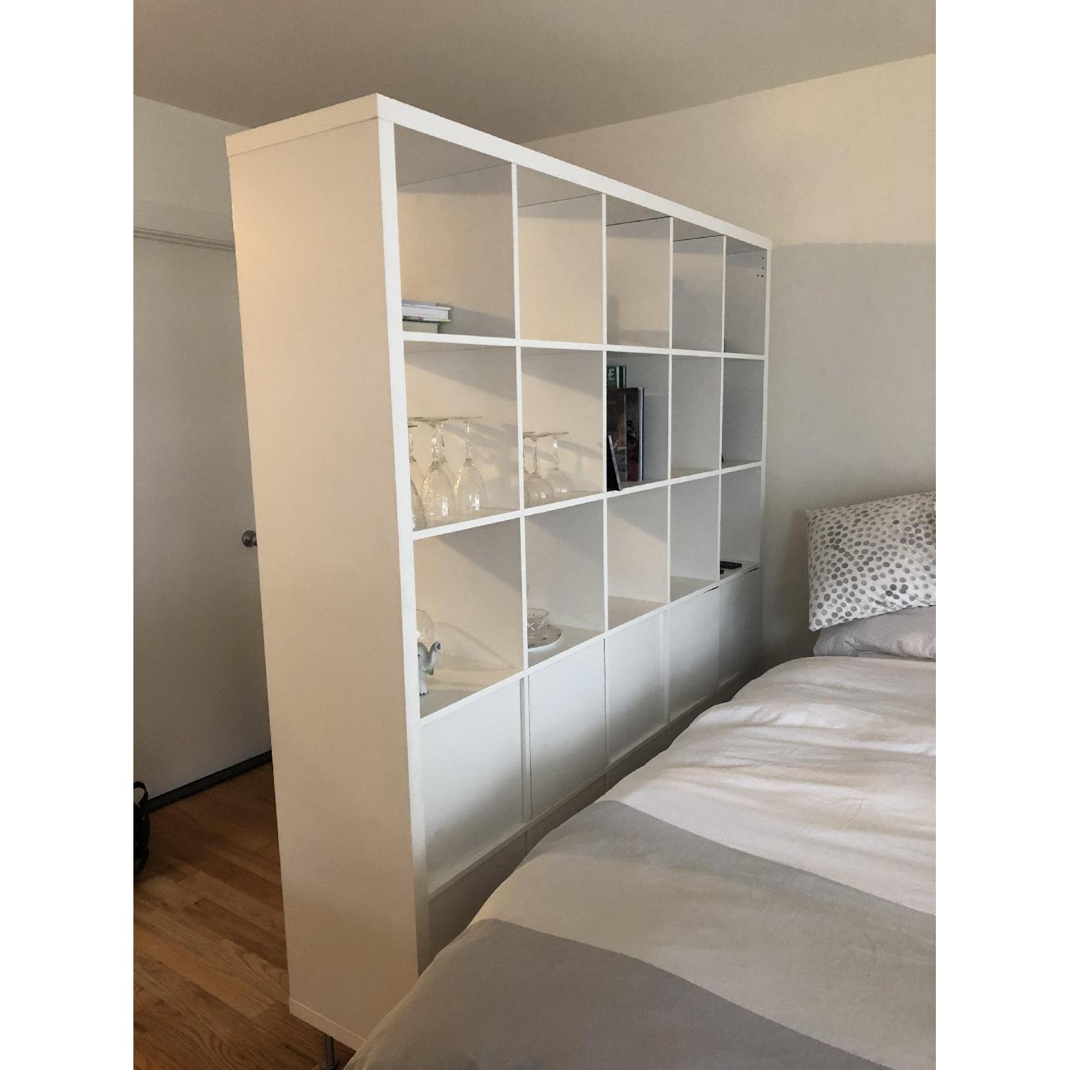 Ikea Kallax Shelving Unit in High Gloss White - AptDeco