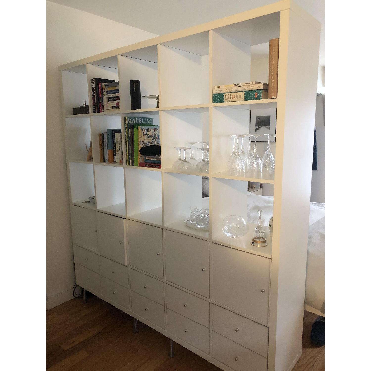 Ikea Kallax Shelving Unit in High Gloss White - AptDeco