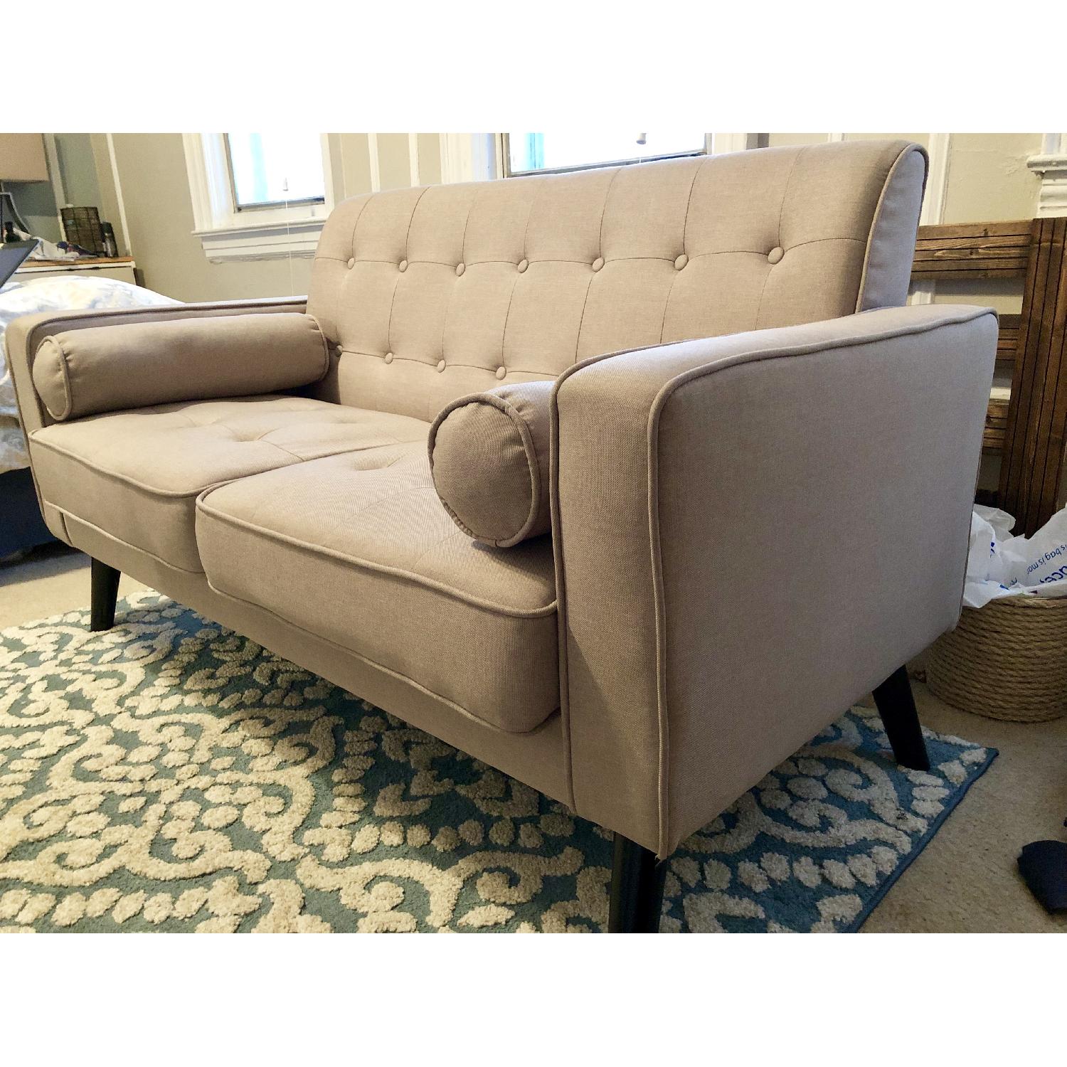 Linen Tufted Loveseat - image-4