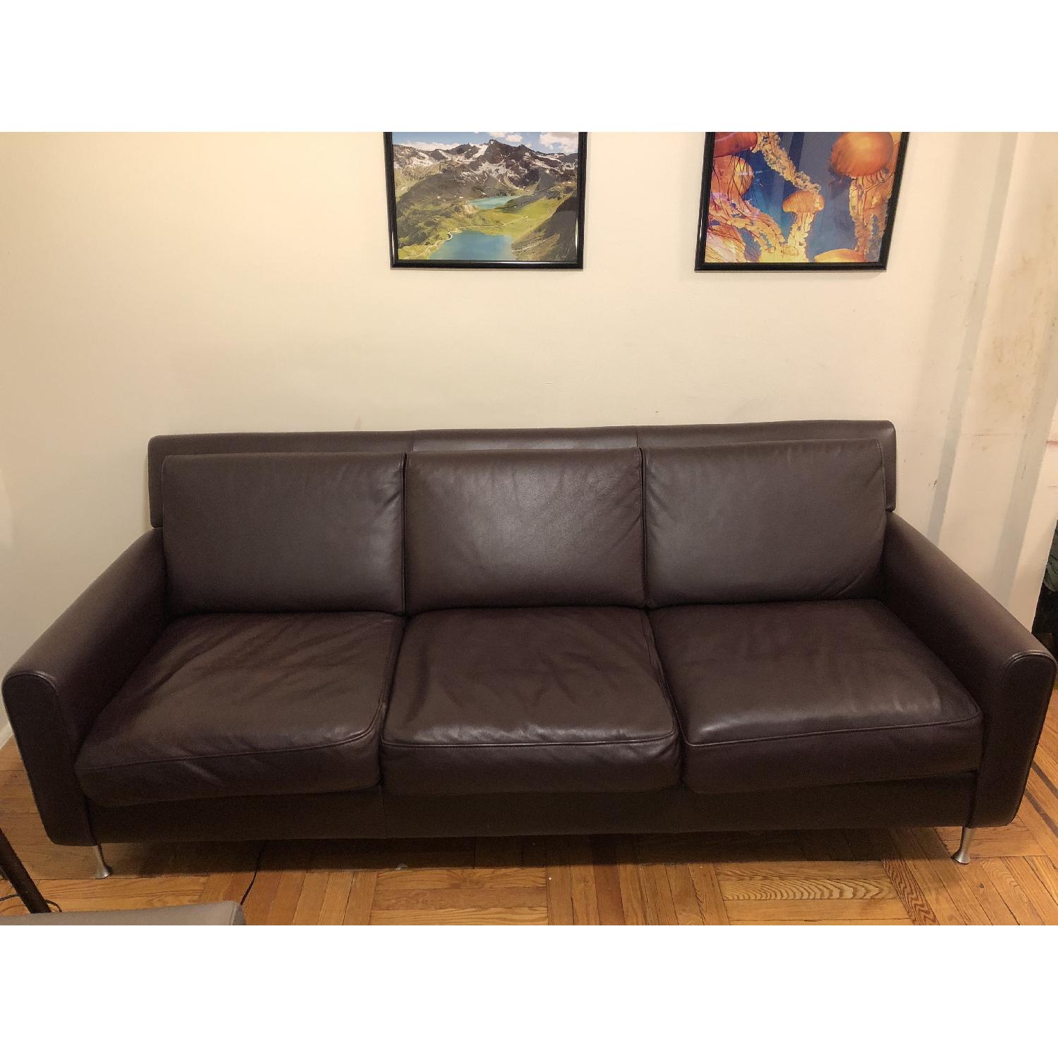 Safavieh Brown Leather Sofa - image-2
