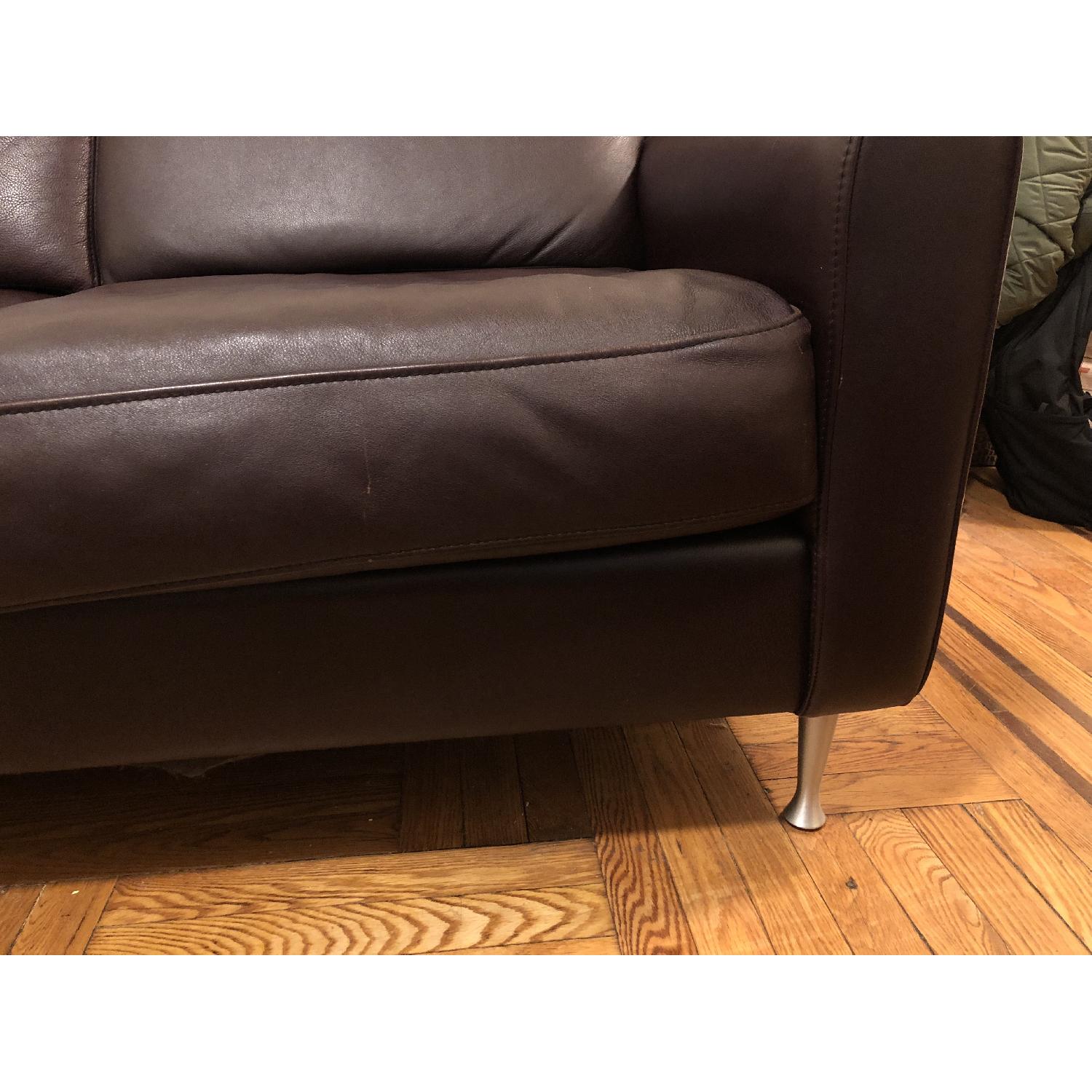 Safavieh Brown Leather Sofa - image-3