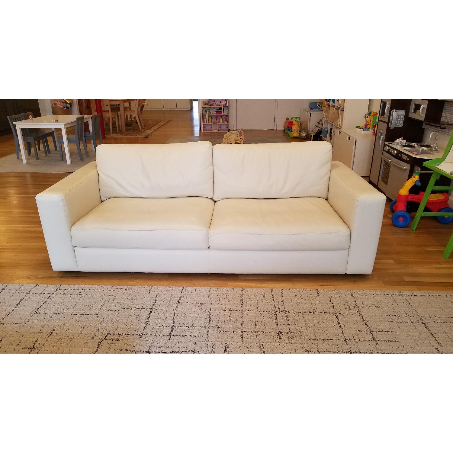Design Within Reach White Leather Sofa - image-2