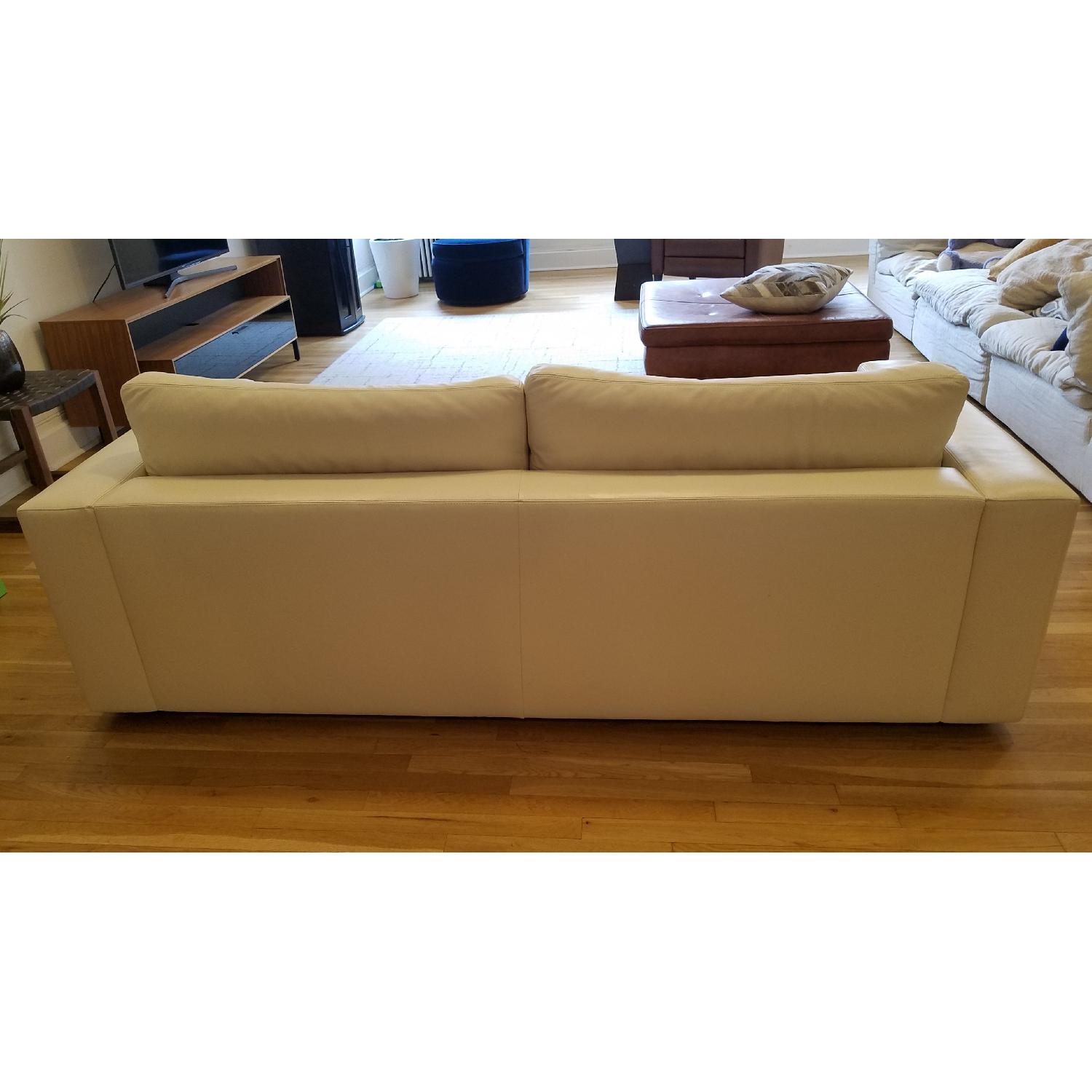 Design Within Reach White Leather Sofa - image-5