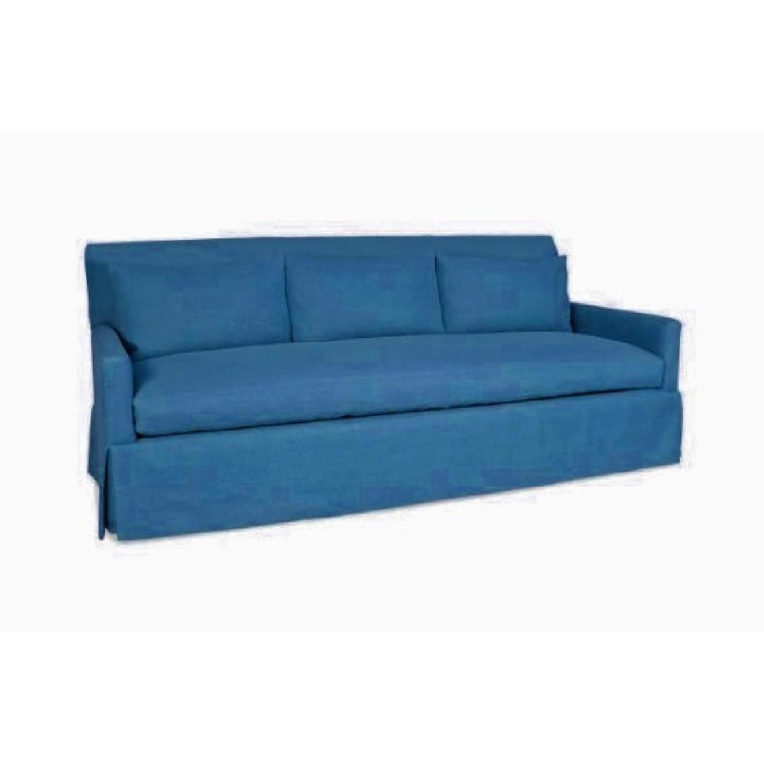 Lee Industries Teal Velvet Sofa - image-0