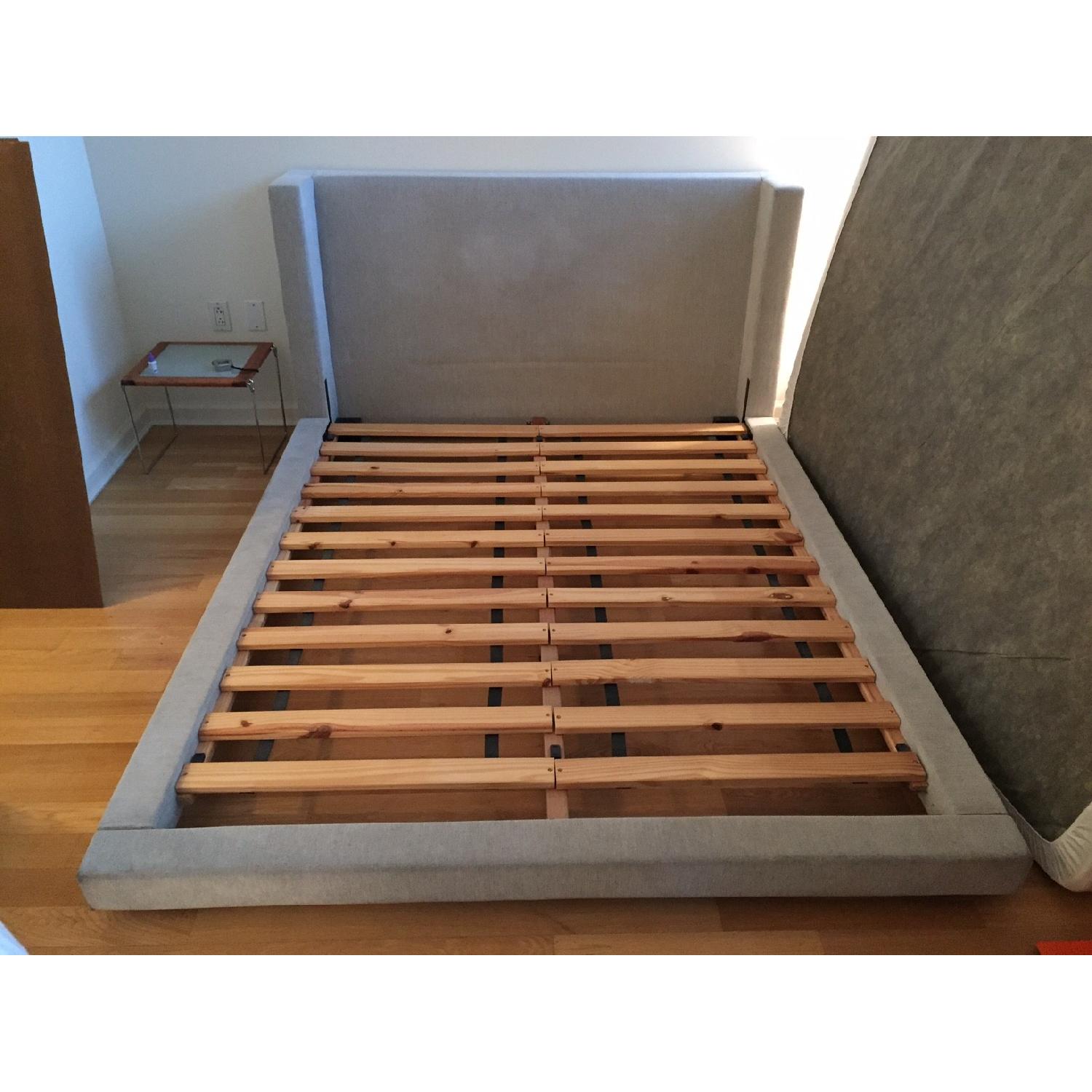 West Elm Upholstered Queen Size Bed Frame - image-5