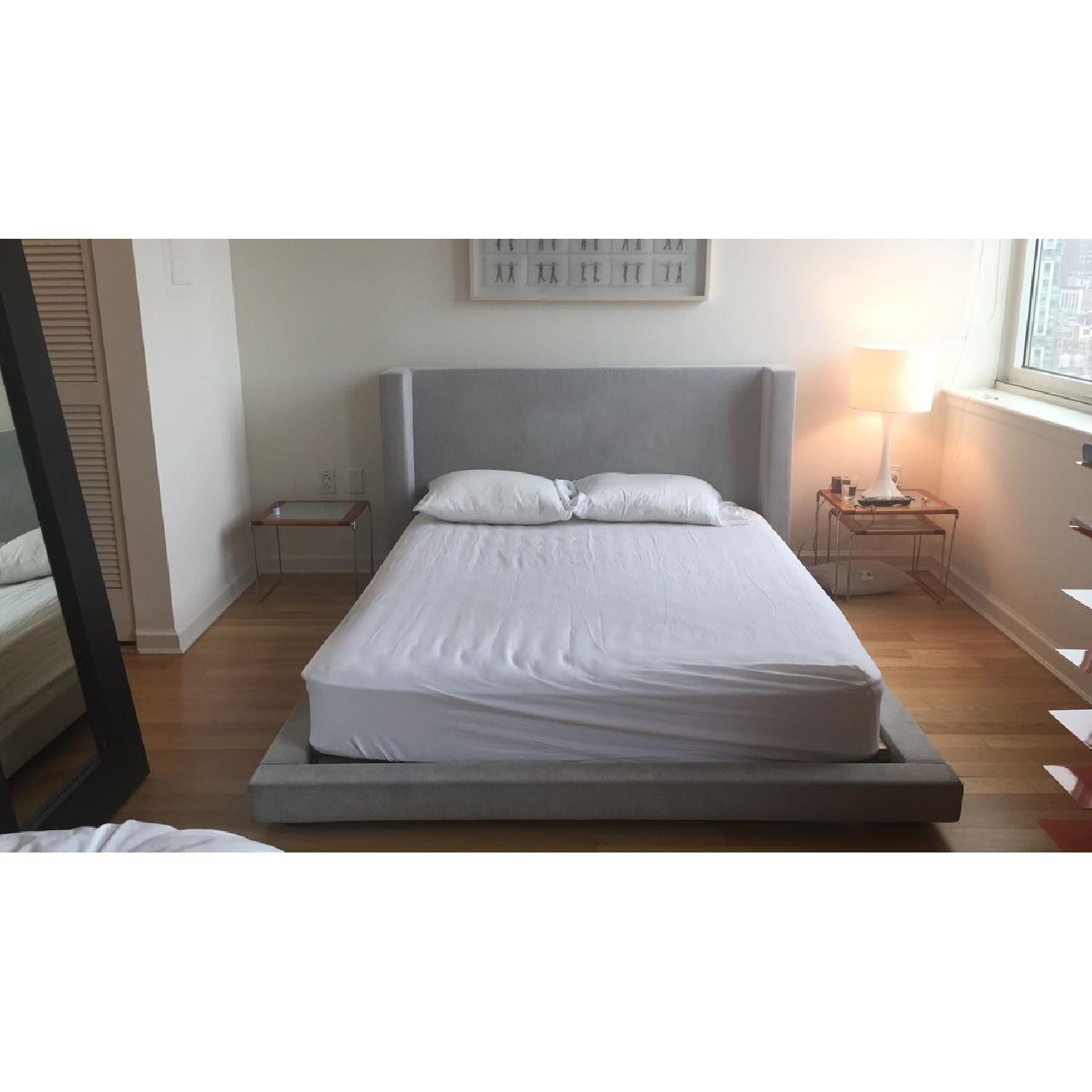 West Elm Upholstered Queen Size Bed Frame - image-6