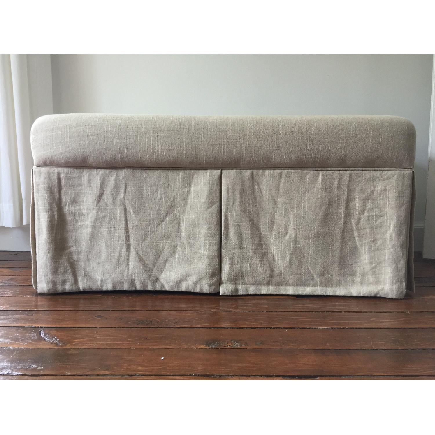 Linen Upholstered Storage Bench - image-1