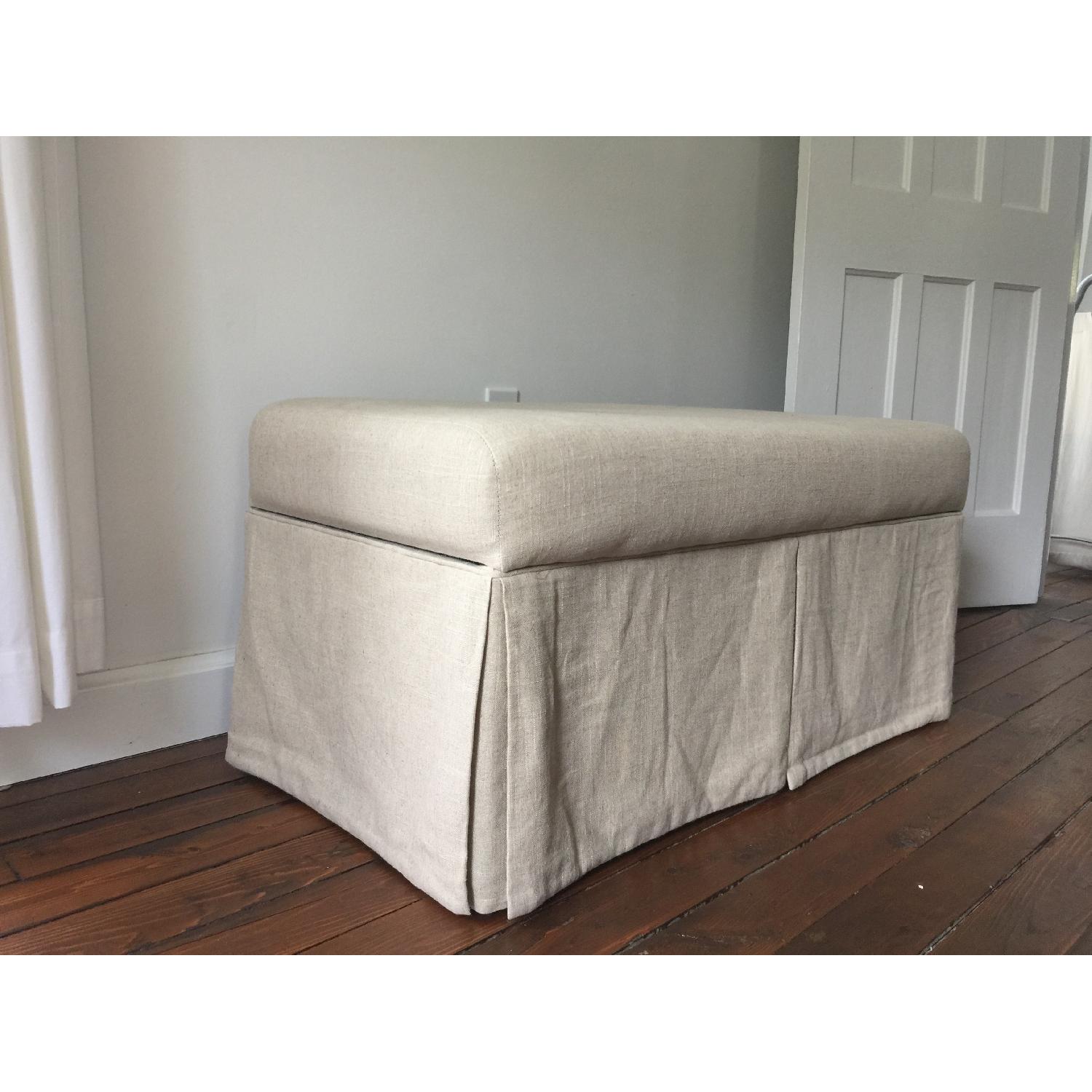 Linen Upholstered Storage Bench - image-2