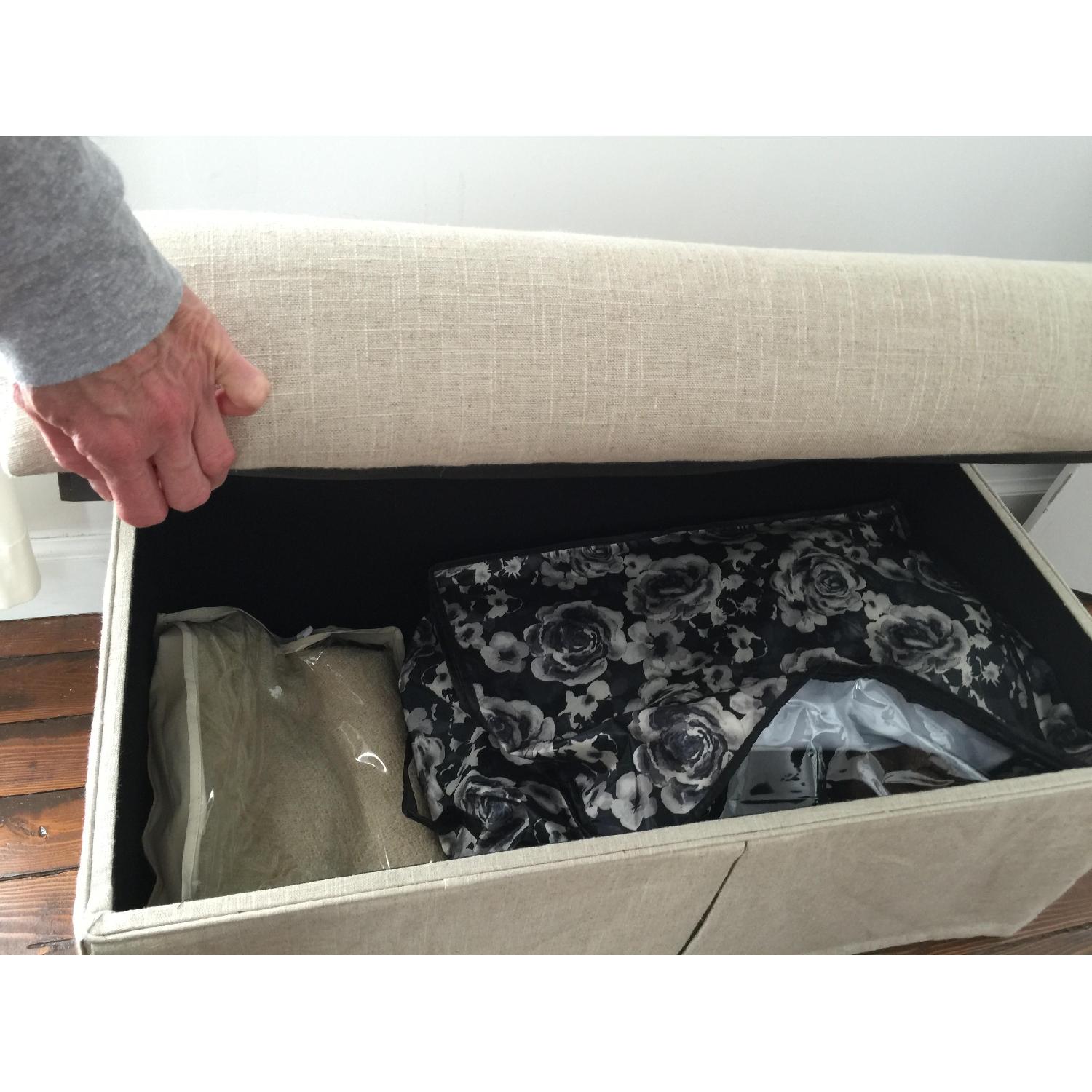 Linen Upholstered Storage Bench - image-4