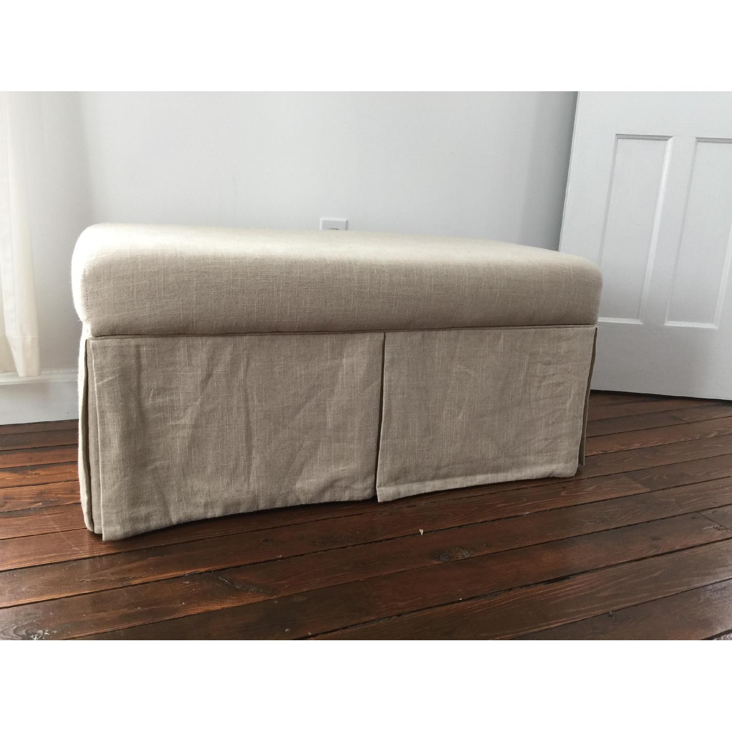 Linen Upholstered Storage Bench - image-5