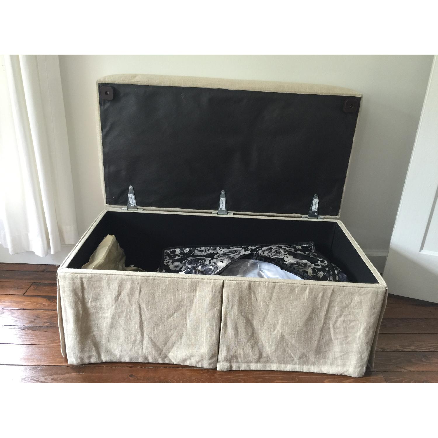 Linen Upholstered Storage Bench - image-6