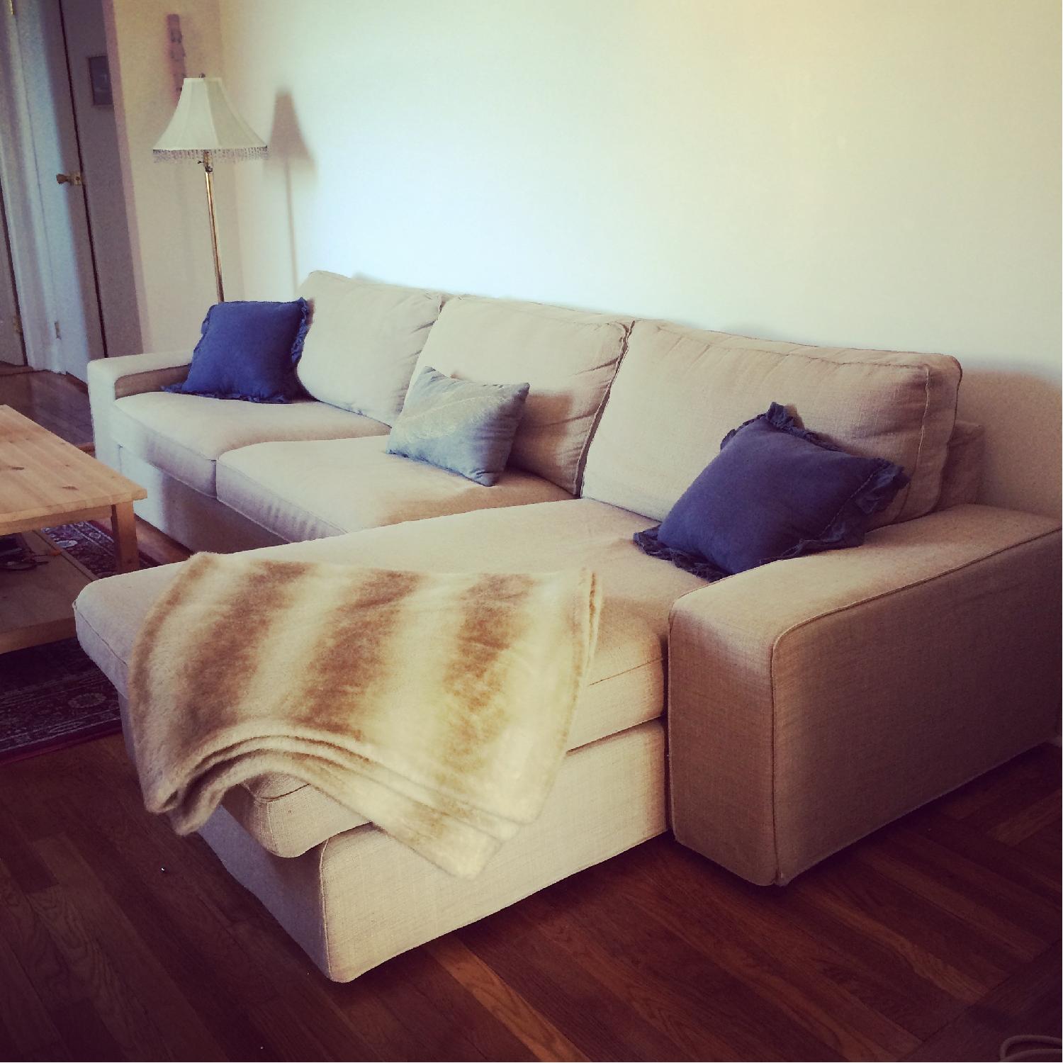 Ikea Beige L Shaped Sectional Couch - image-1