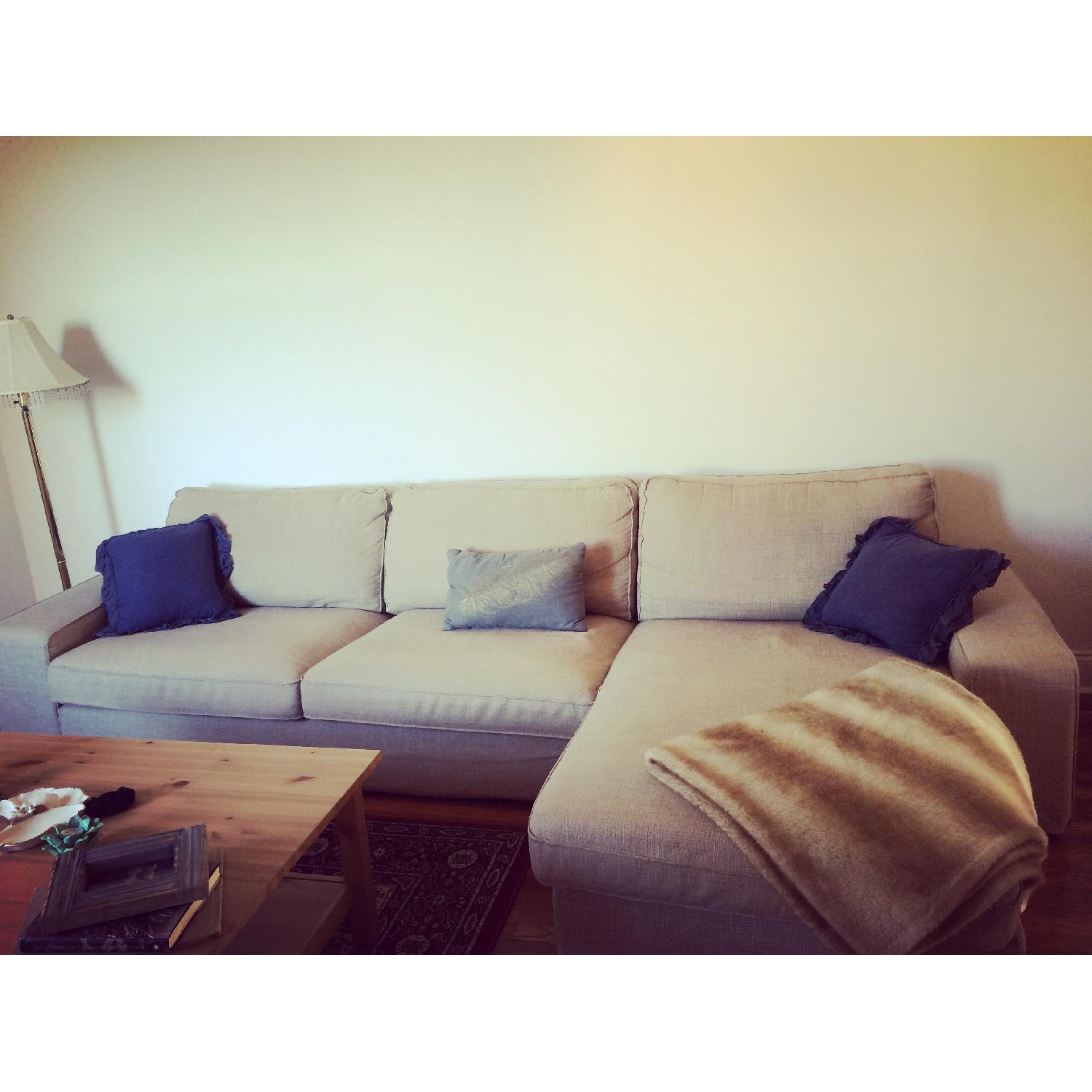 Ikea Beige L Shaped Sectional Couch - image-3
