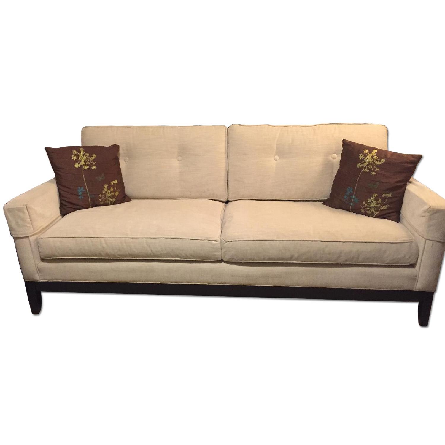 Modern OffWhite/Cream Linen Sofa AptDeco