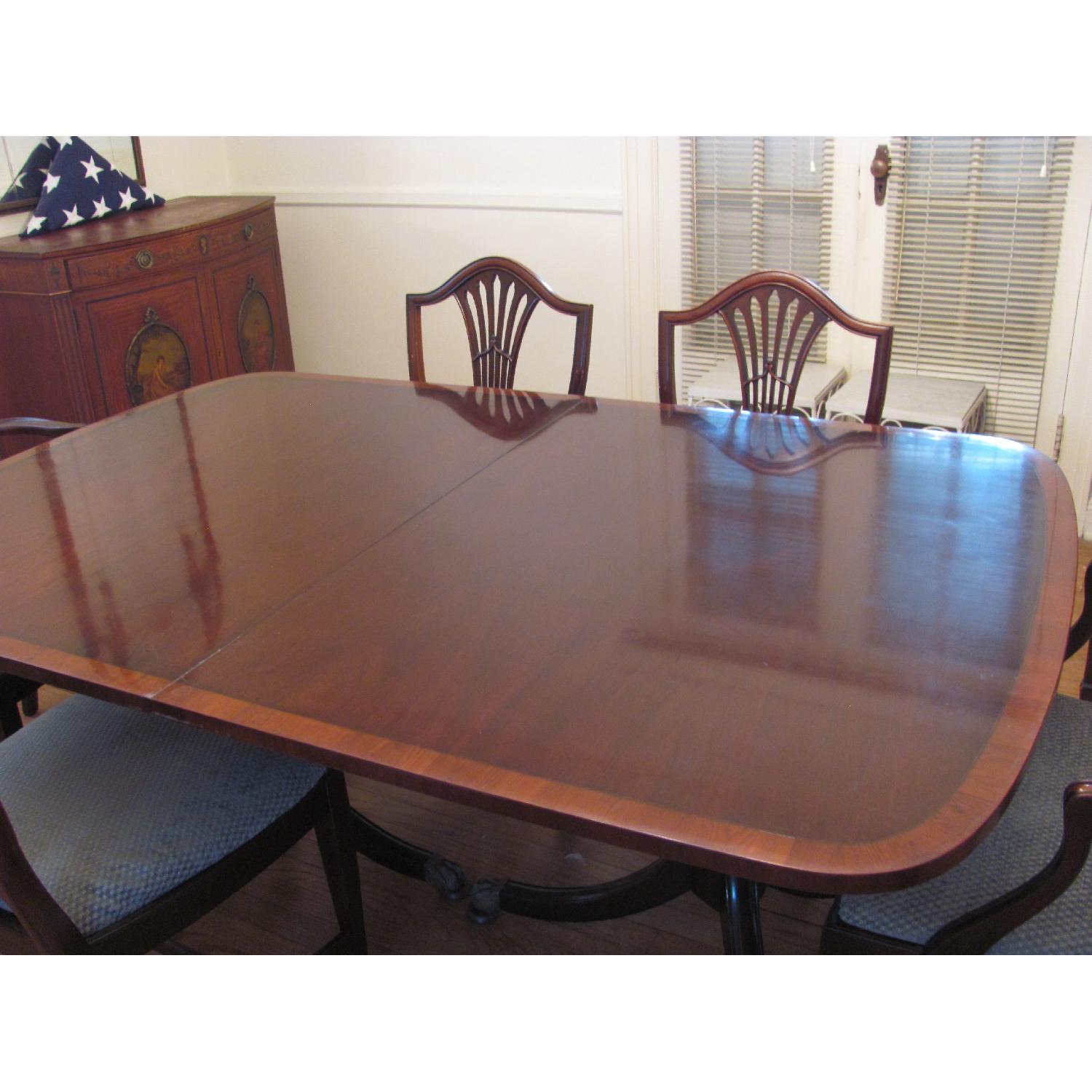 Vintage Mahogany Dining Table w/ 7 Chairs - image-1
