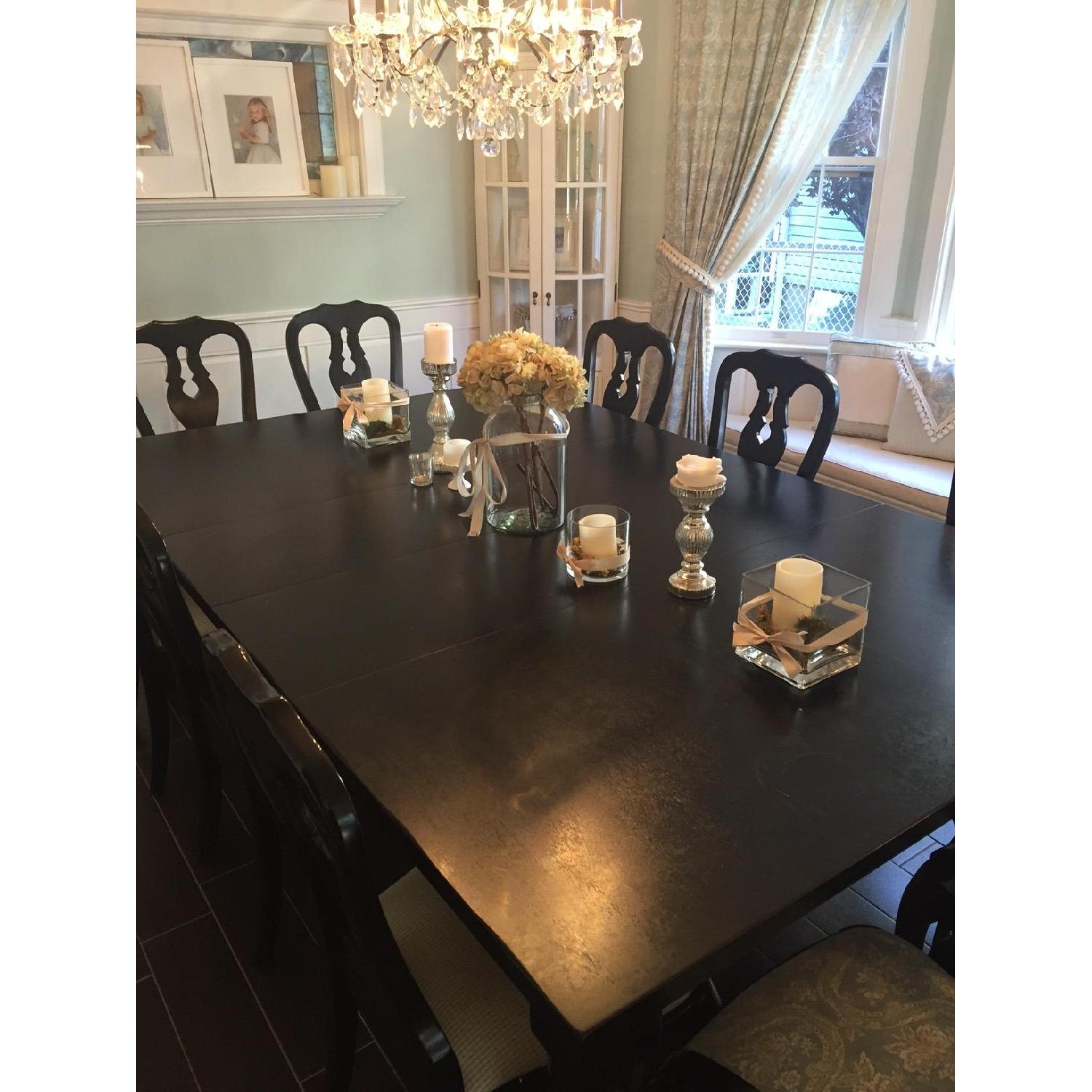 Pottery Barn Oversized Black Dining Table w/ 12 Chairs - image-1