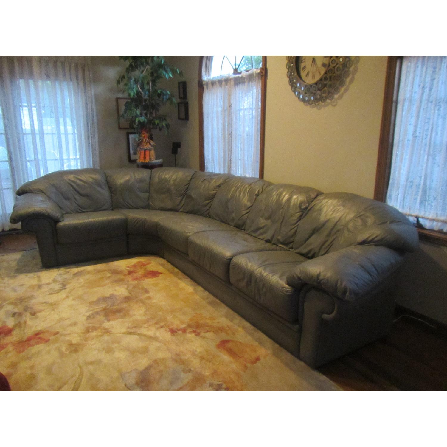 Natuzzi Naples Leather Sectional Sofa - image-1