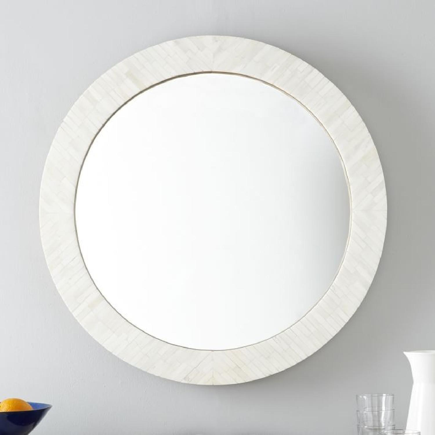 West Elm Parsons Round Mirror w/ Bone Inlay - image-1