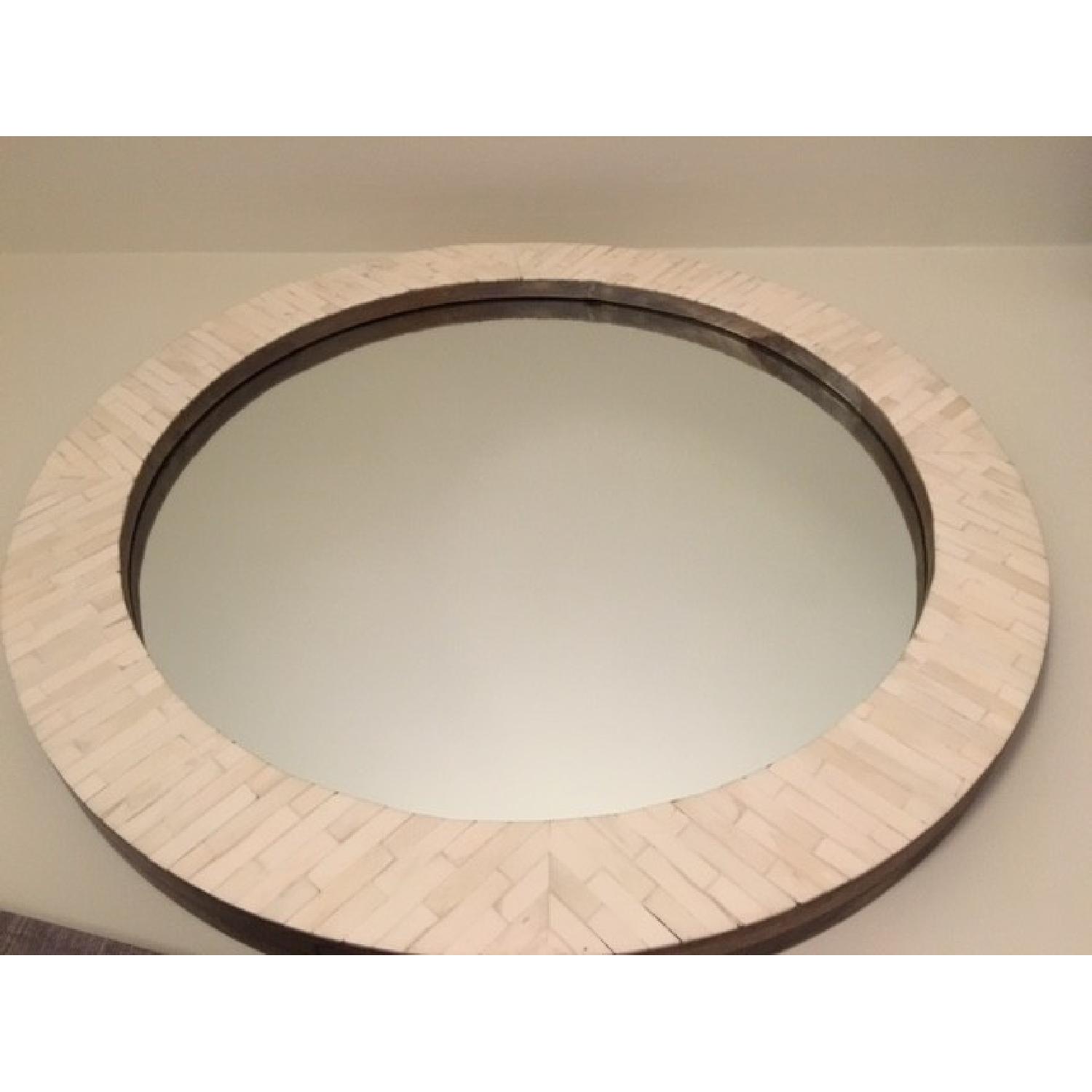West Elm Parsons Round Mirror w/ Bone Inlay - image-2