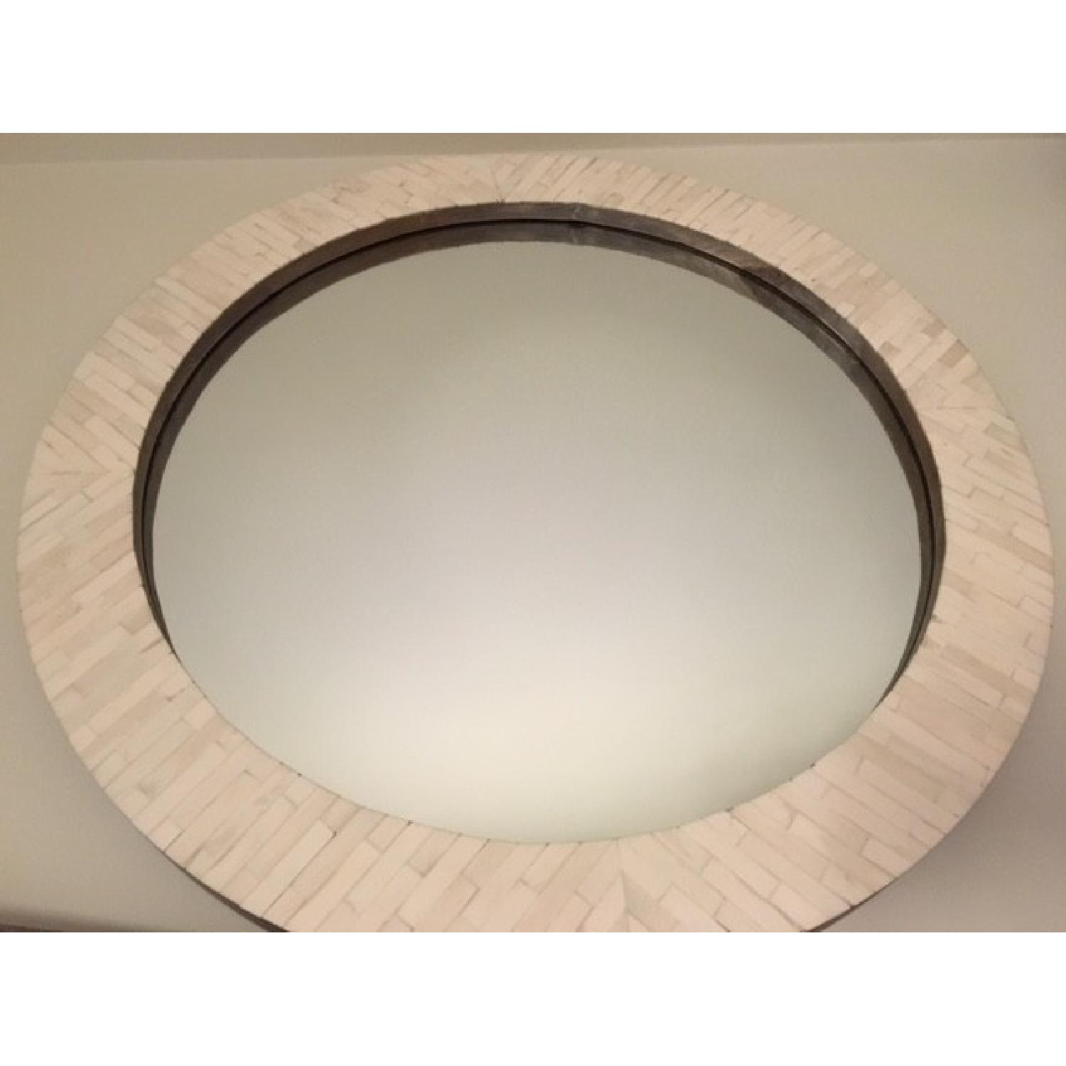 West Elm Parsons Round Mirror w/ Bone Inlay - image-4