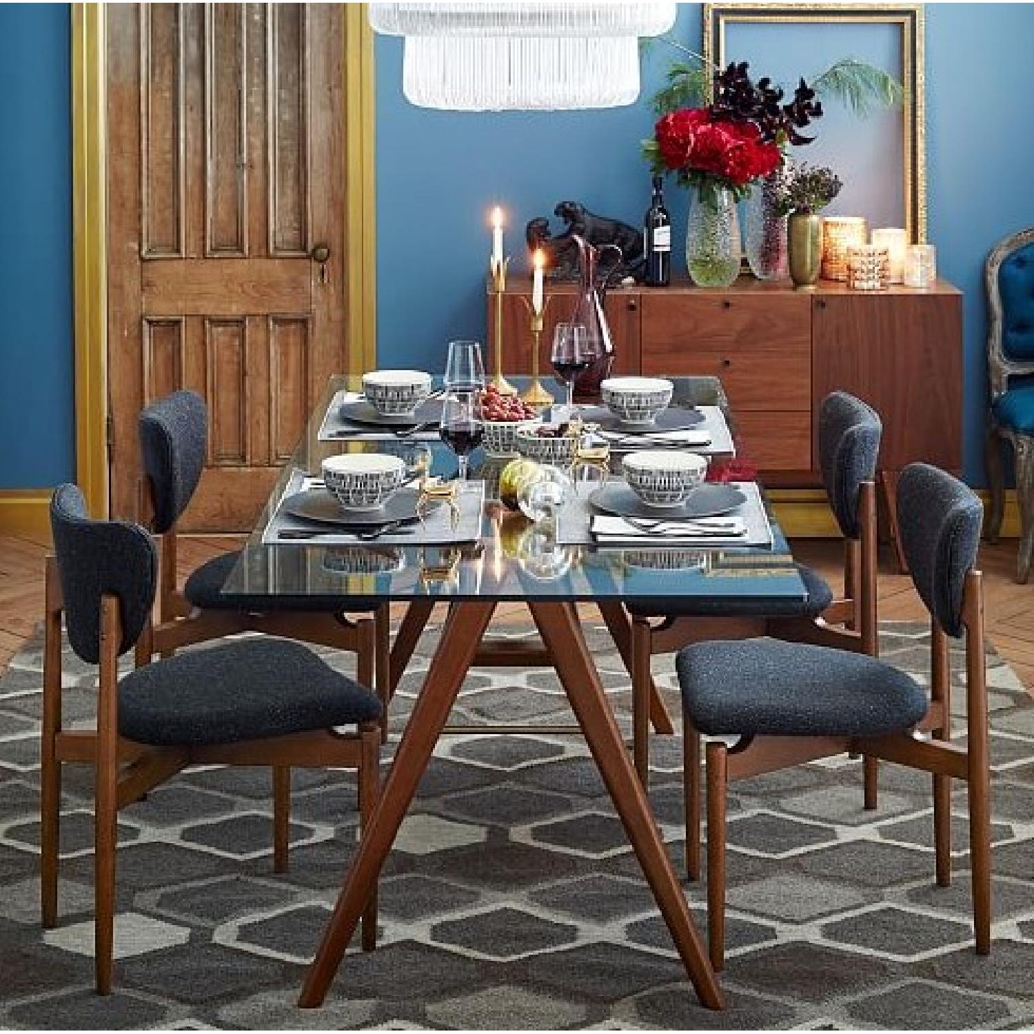 West Elm Mid-Century Modern Glass Top Dining Table - image-1