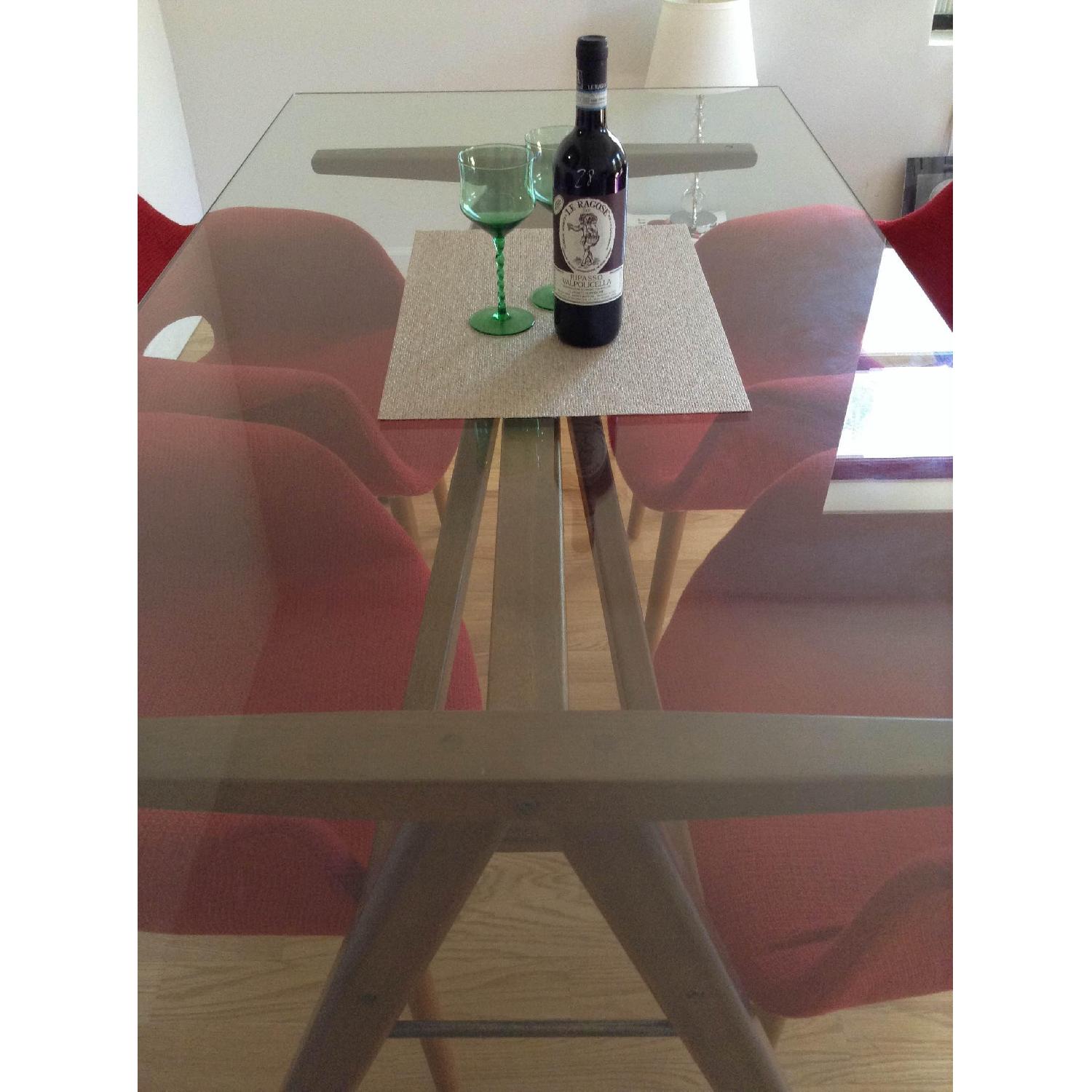 West Elm Mid-Century Modern Glass Top Dining Table - image-4