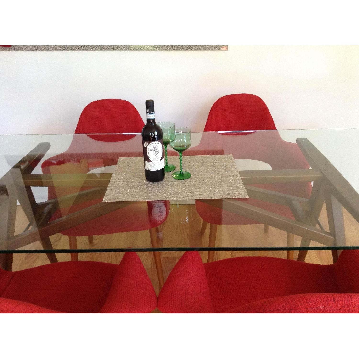 West Elm Mid-Century Modern Glass Top Dining Table - image-5