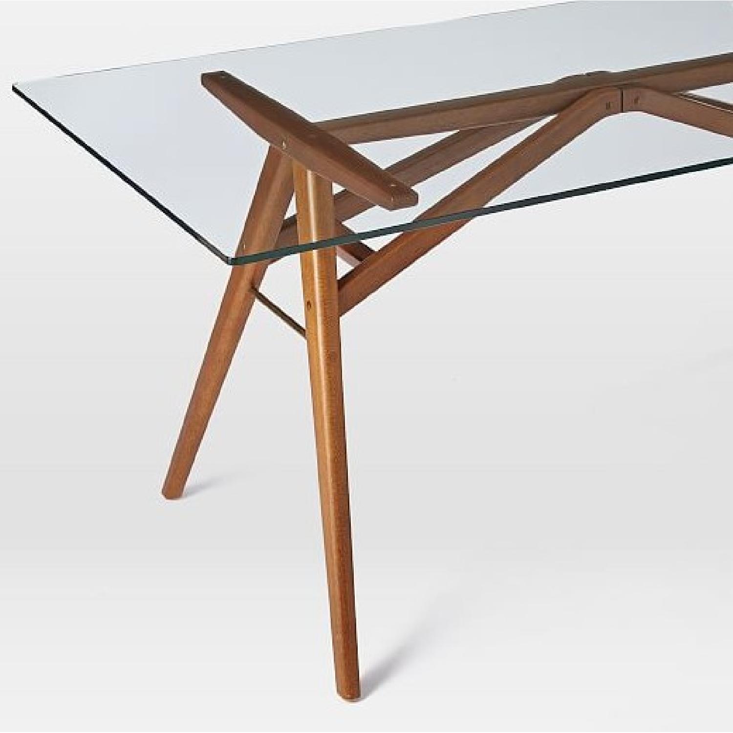 West Elm Mid-Century Modern Glass Top Dining Table - image-7