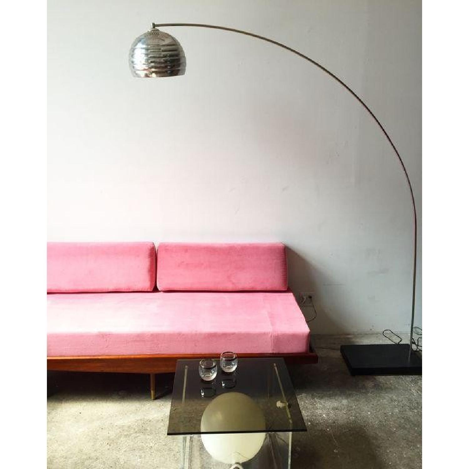 Mid Century Pink Velvet Daybed Sofa - image-3