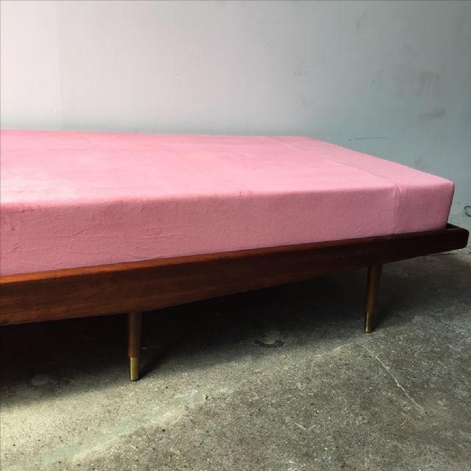 Mid Century Pink Velvet Daybed Sofa - image-7