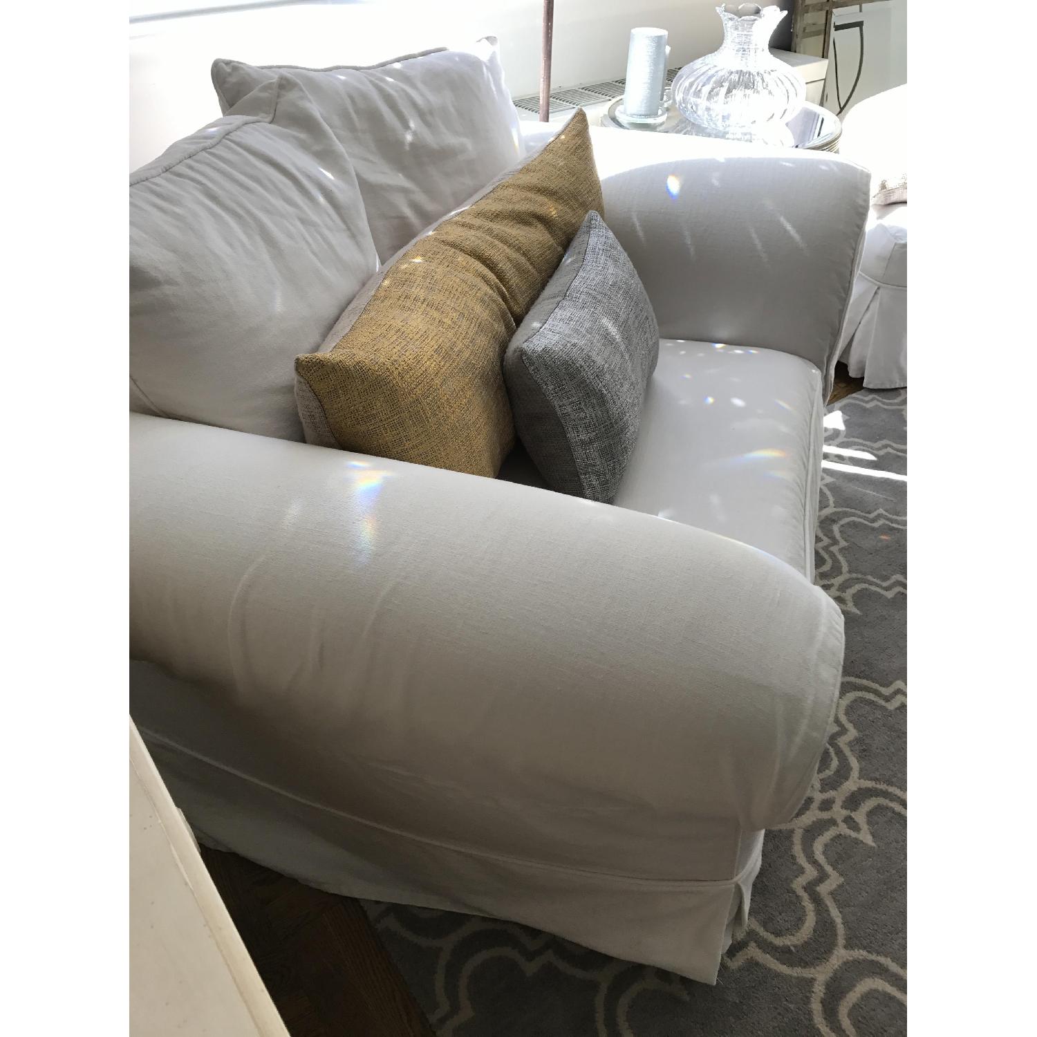 Pottery Barn Charleston Slipcovered chair and a half and ottoman - image-2
